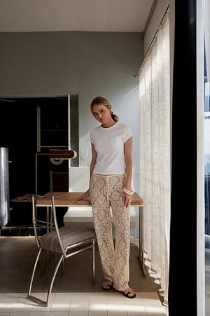 Offwhite Lace Pants