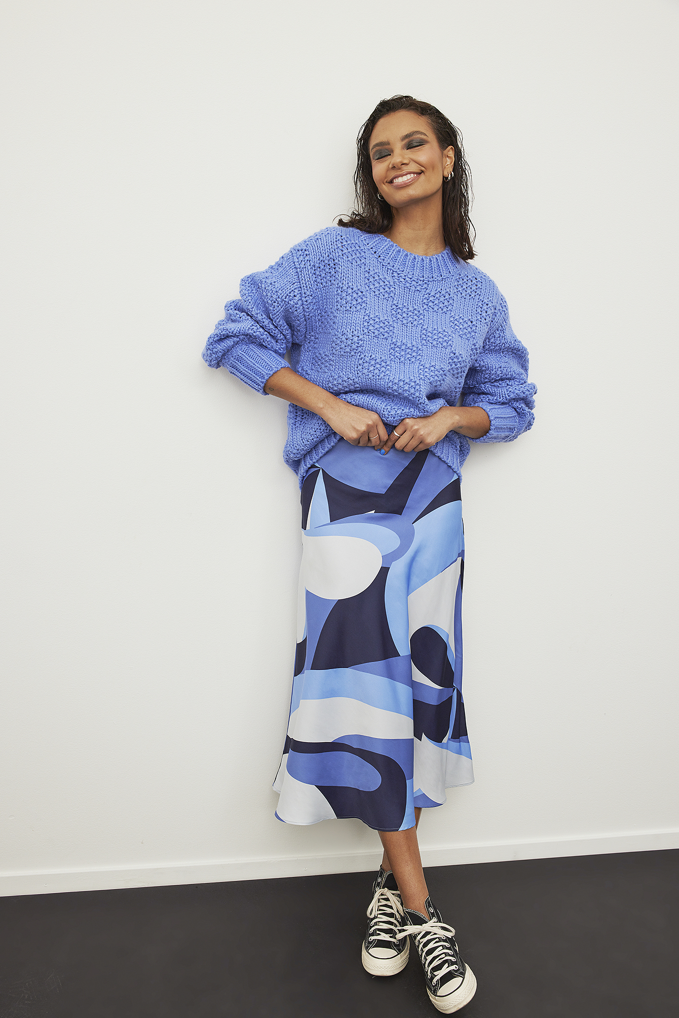 Blue Pull maille oversize