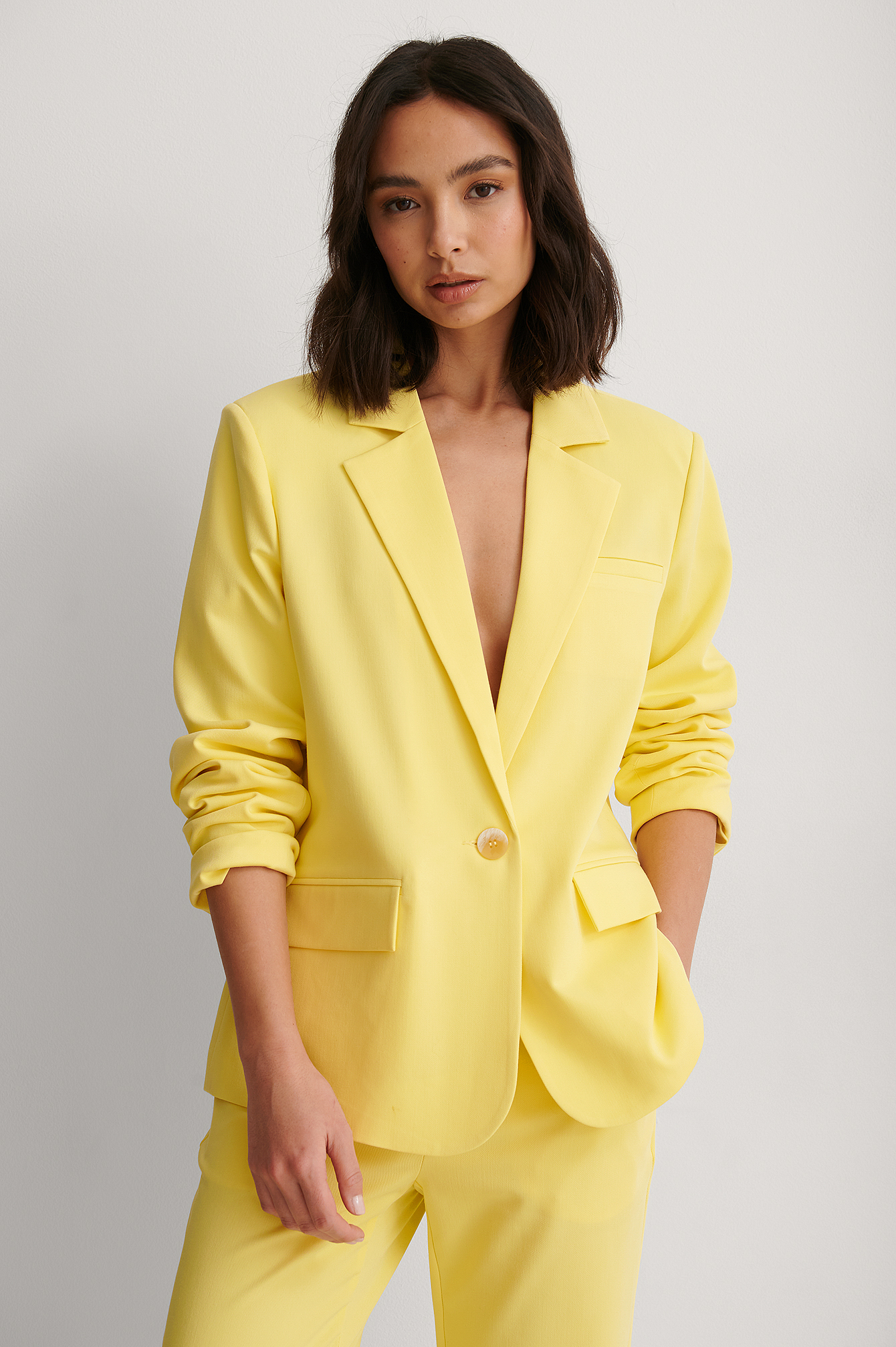 Yellow Coupe Droite Blazer