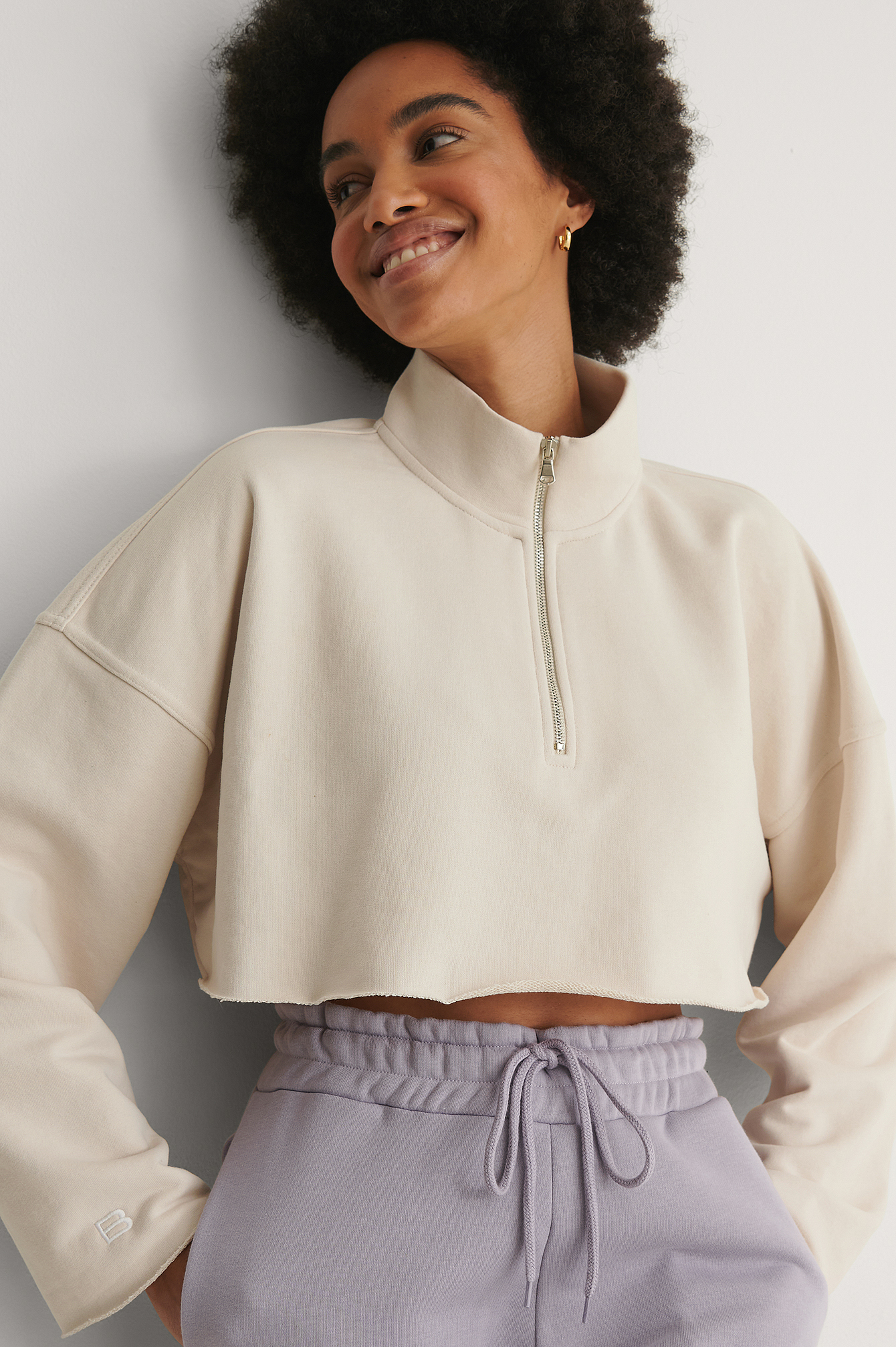 Cream Sweat Col Roulé