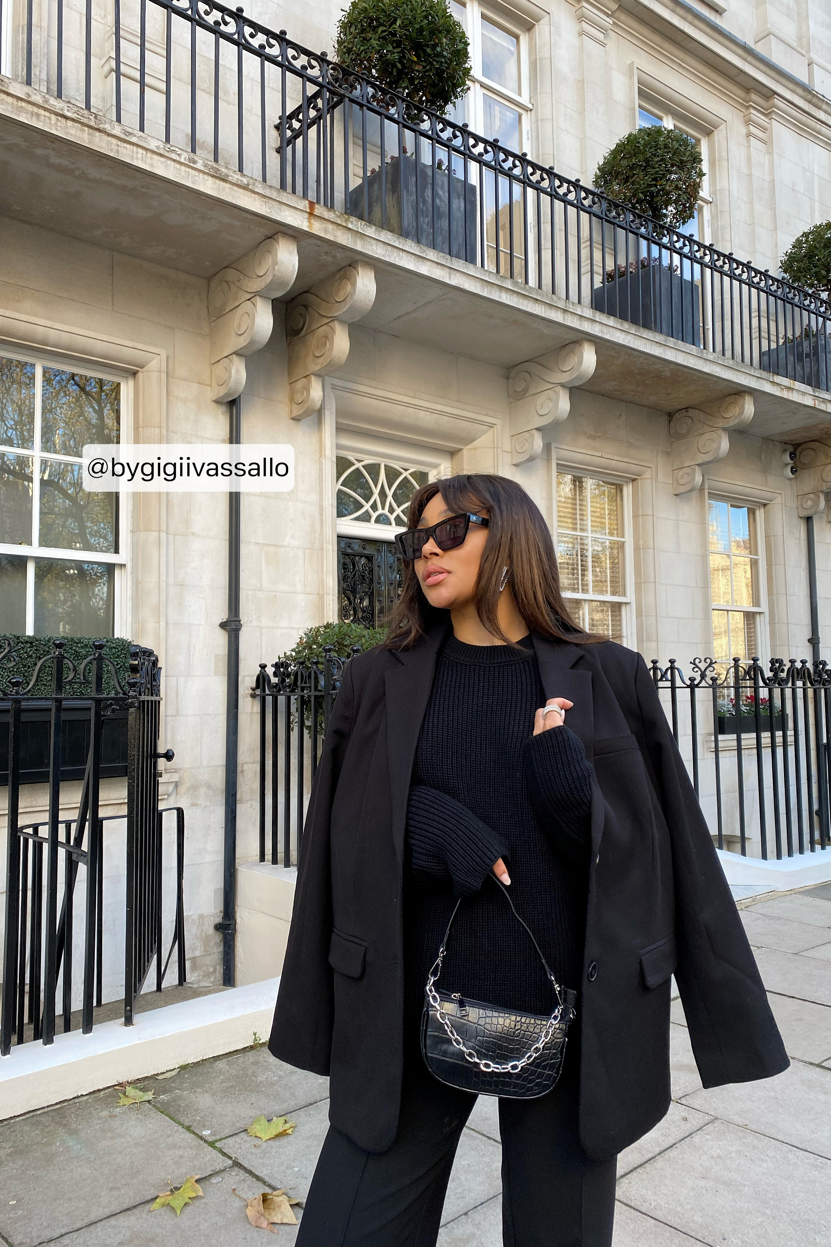Blazer oversize en sergé Noir
