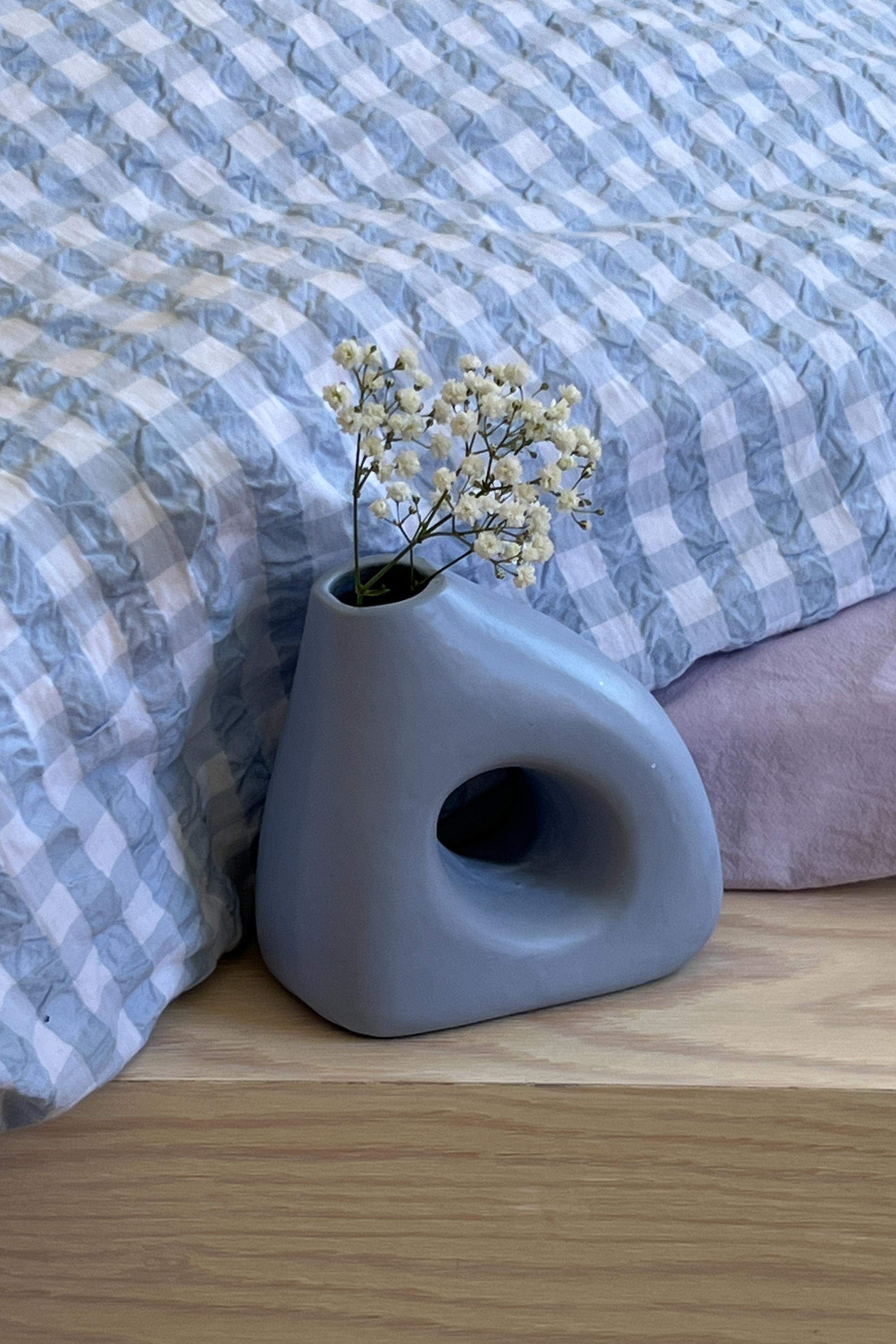 Light Blue Cast Flower Vase
