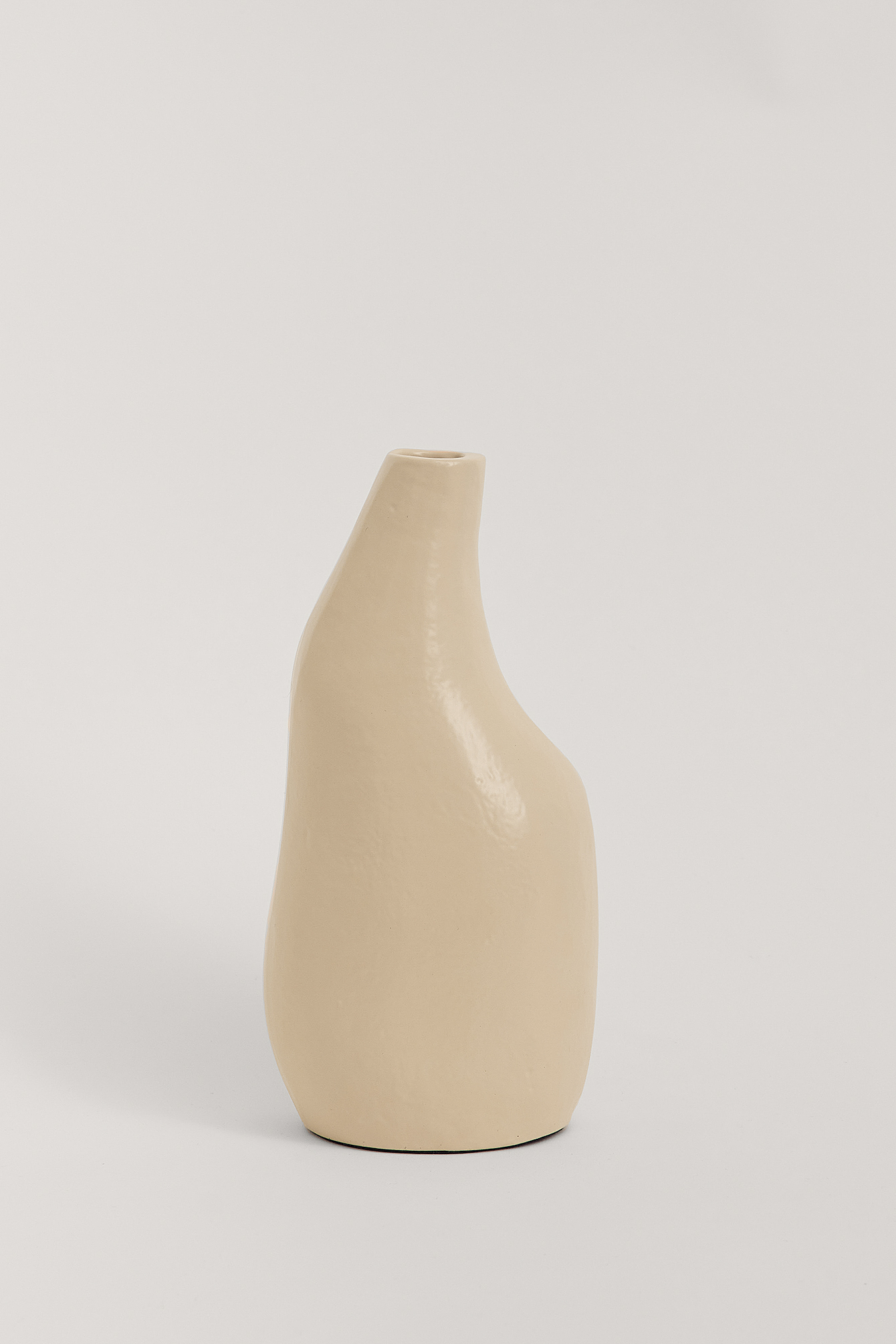 Light Beige Vase en fonte grand modèle