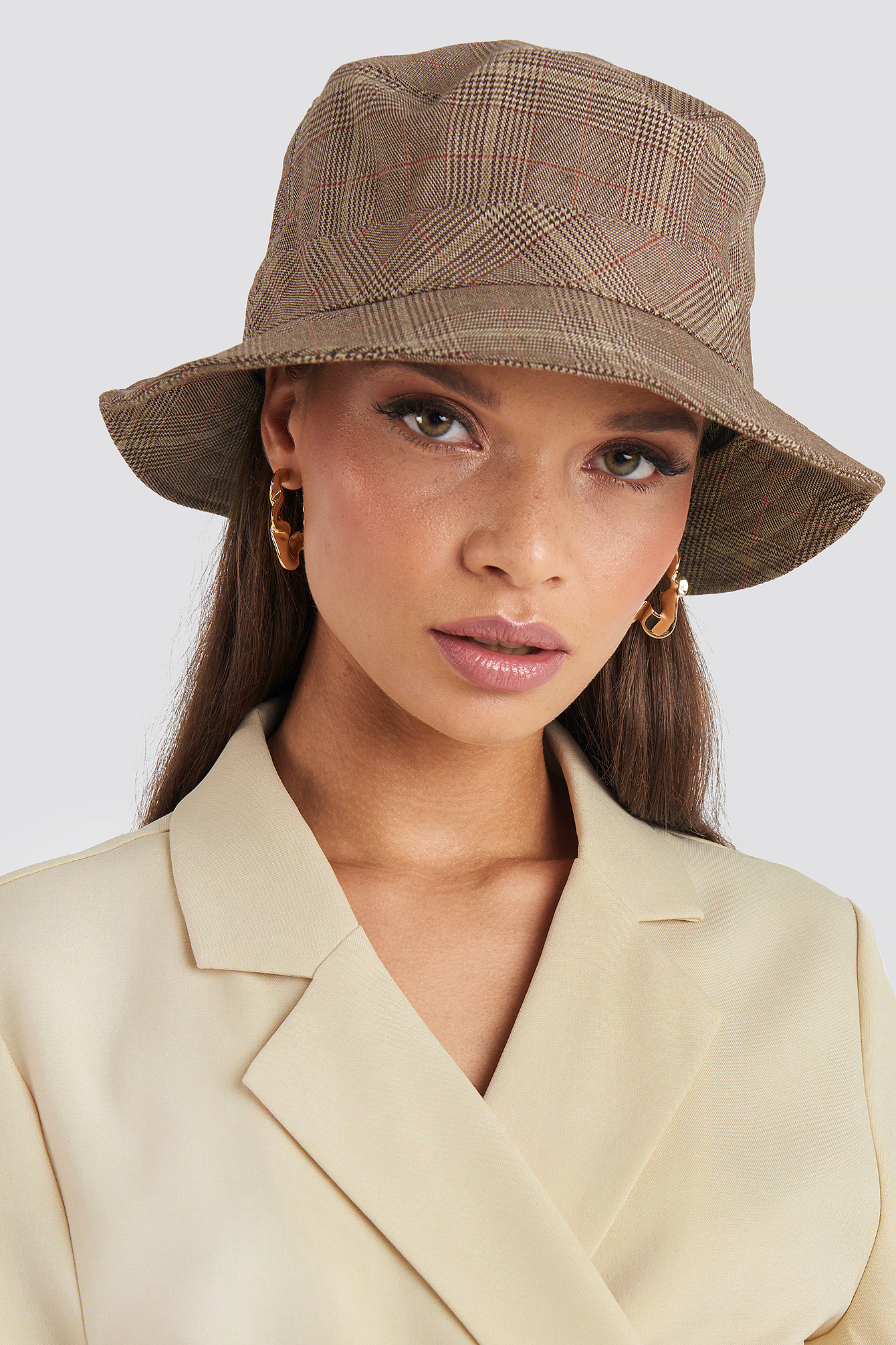 Checkered Emilie Briting x NA-KD Checked Bucket Hat