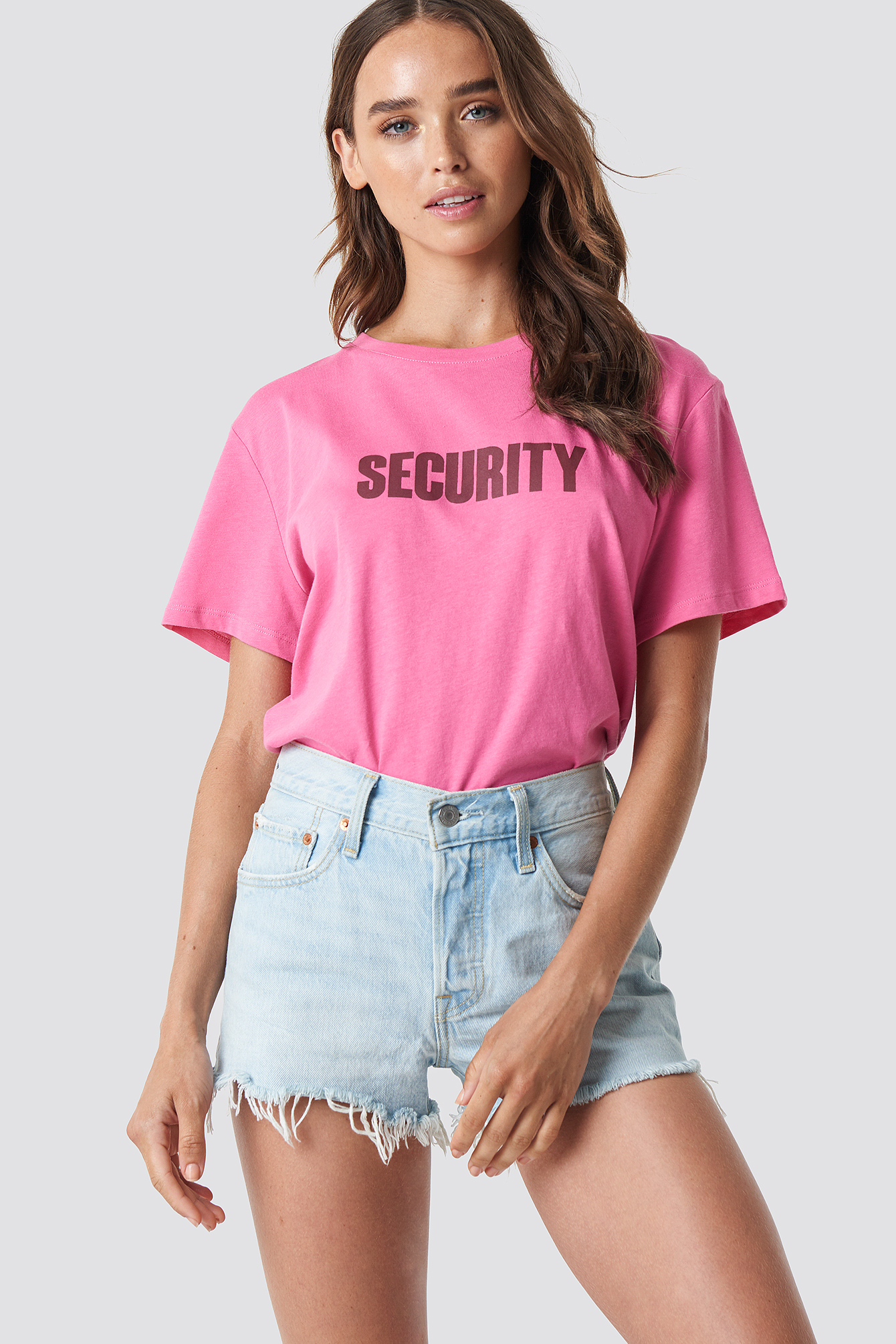 Pink NA-KD Security Oversized tee