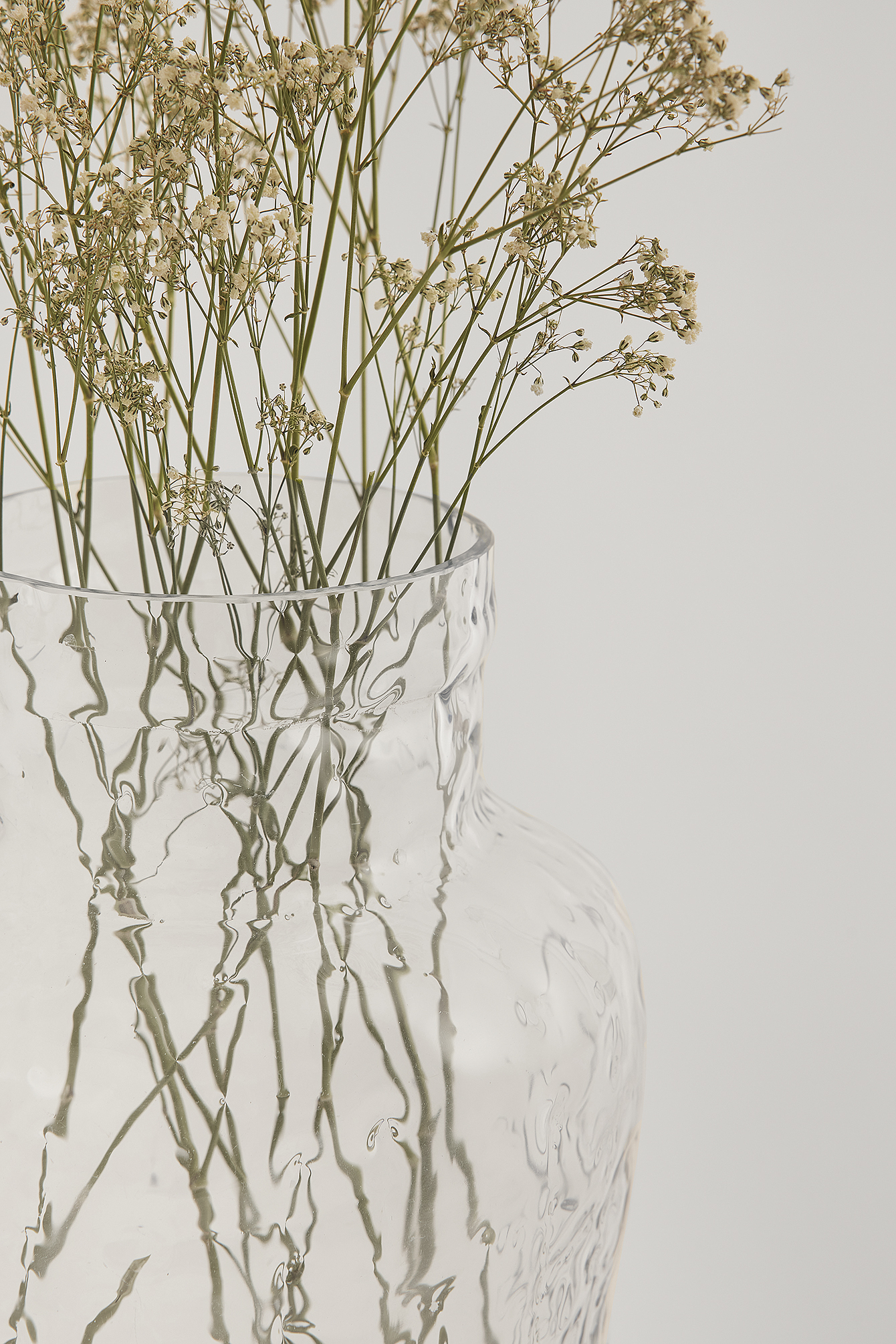 Vase structuré en verre Blanc