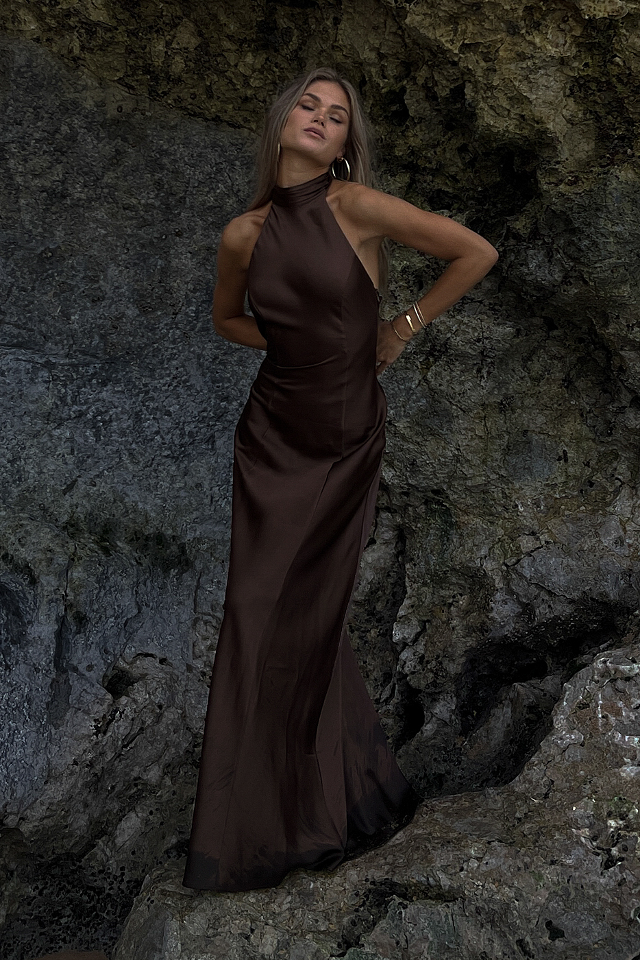 robe maxi satin