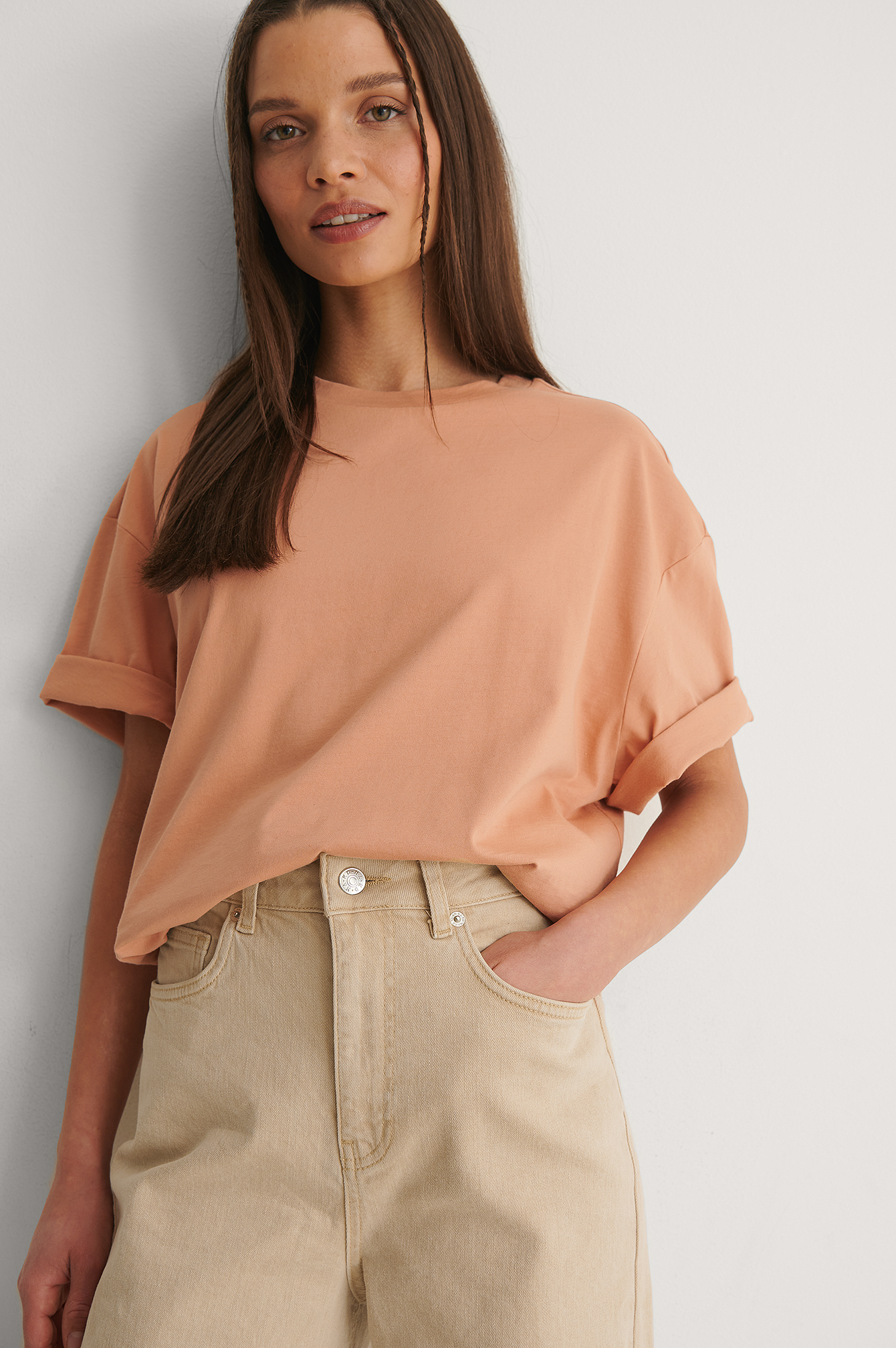 Dusty Orange Biologique T-shirt Oversized Carré