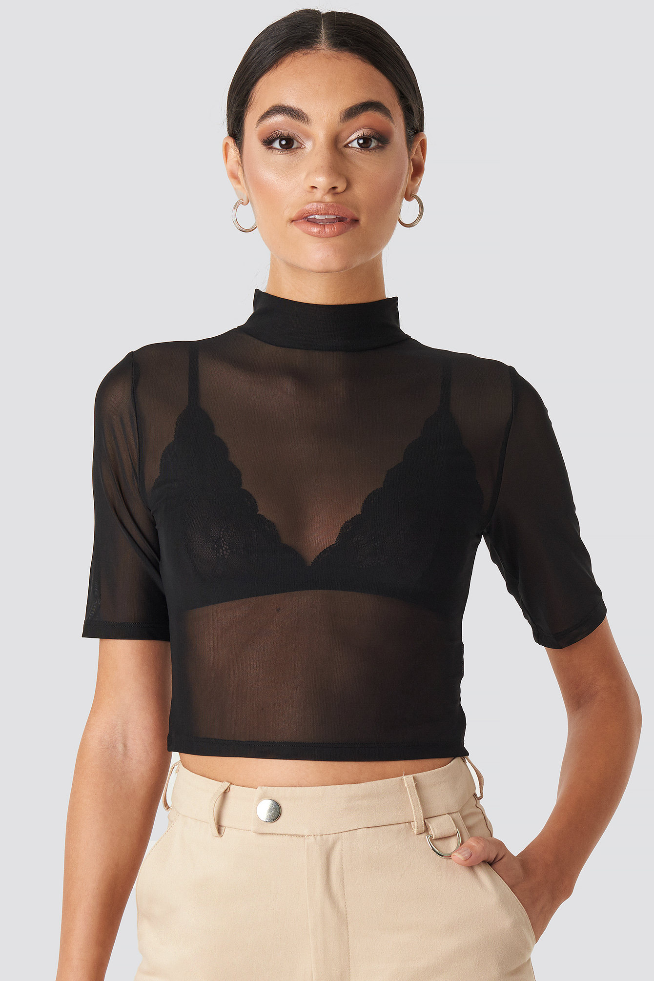 HighNeck Mesh Top ubicaciondepersonas.cdmx.gob.mx