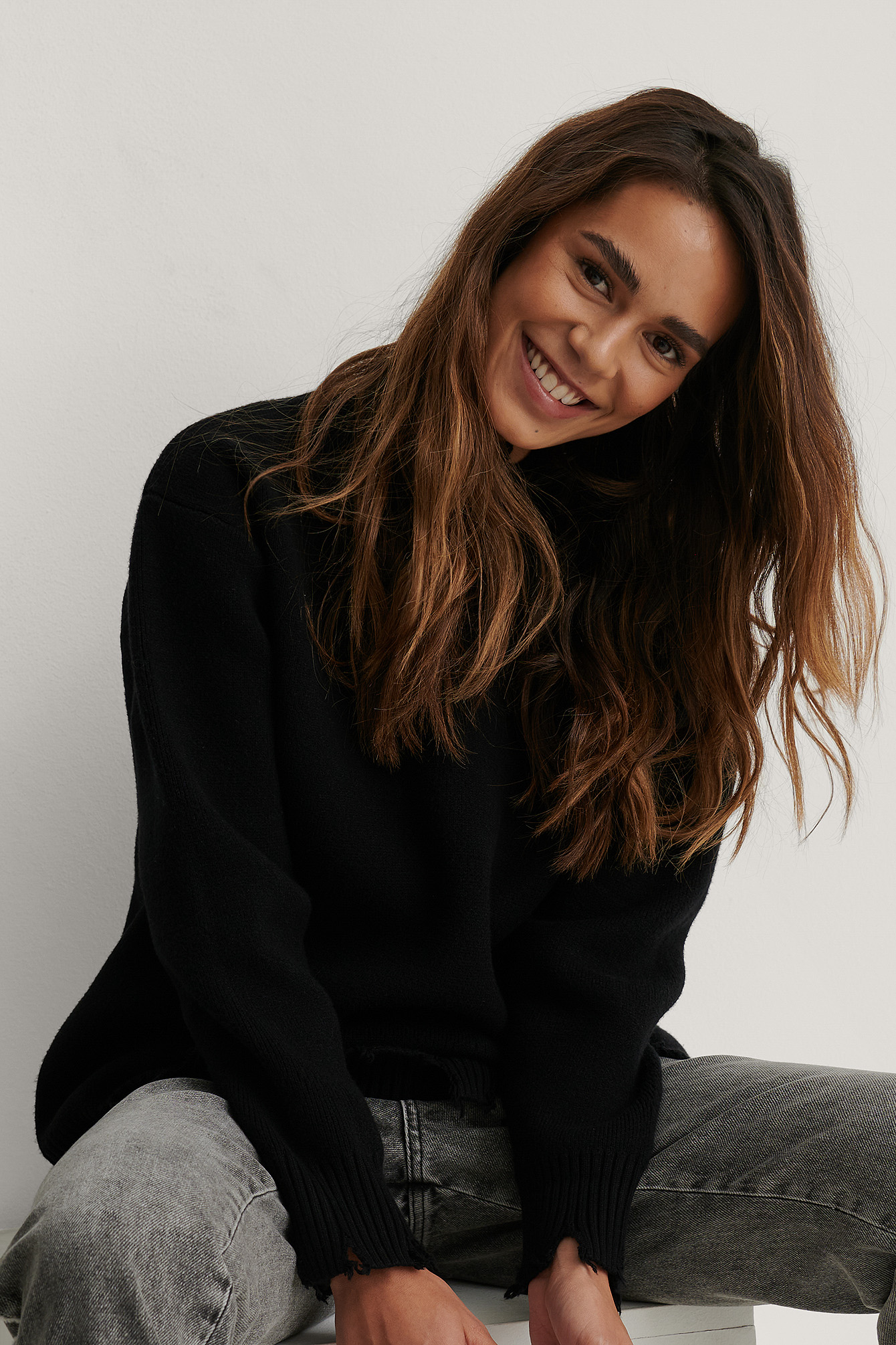 Black Pull Oversize Tricoté