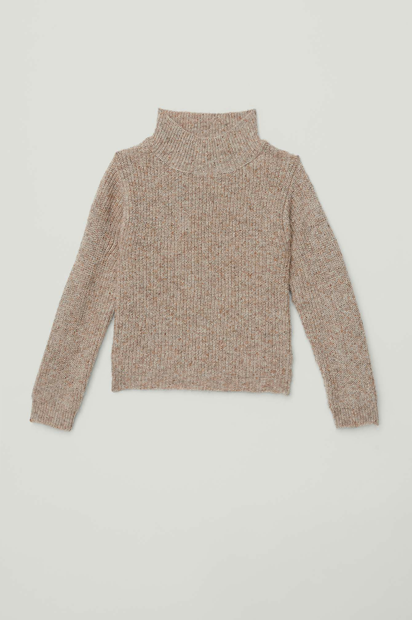 Grey Melange Pull mini en tricot à col roulé