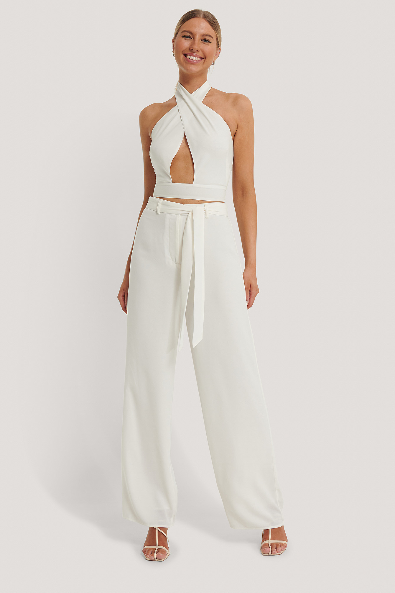 Offwhite Pantalon Ample À Ceinture