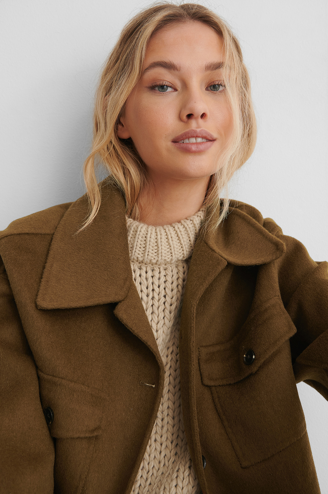 Brown Veste À Manches Amples