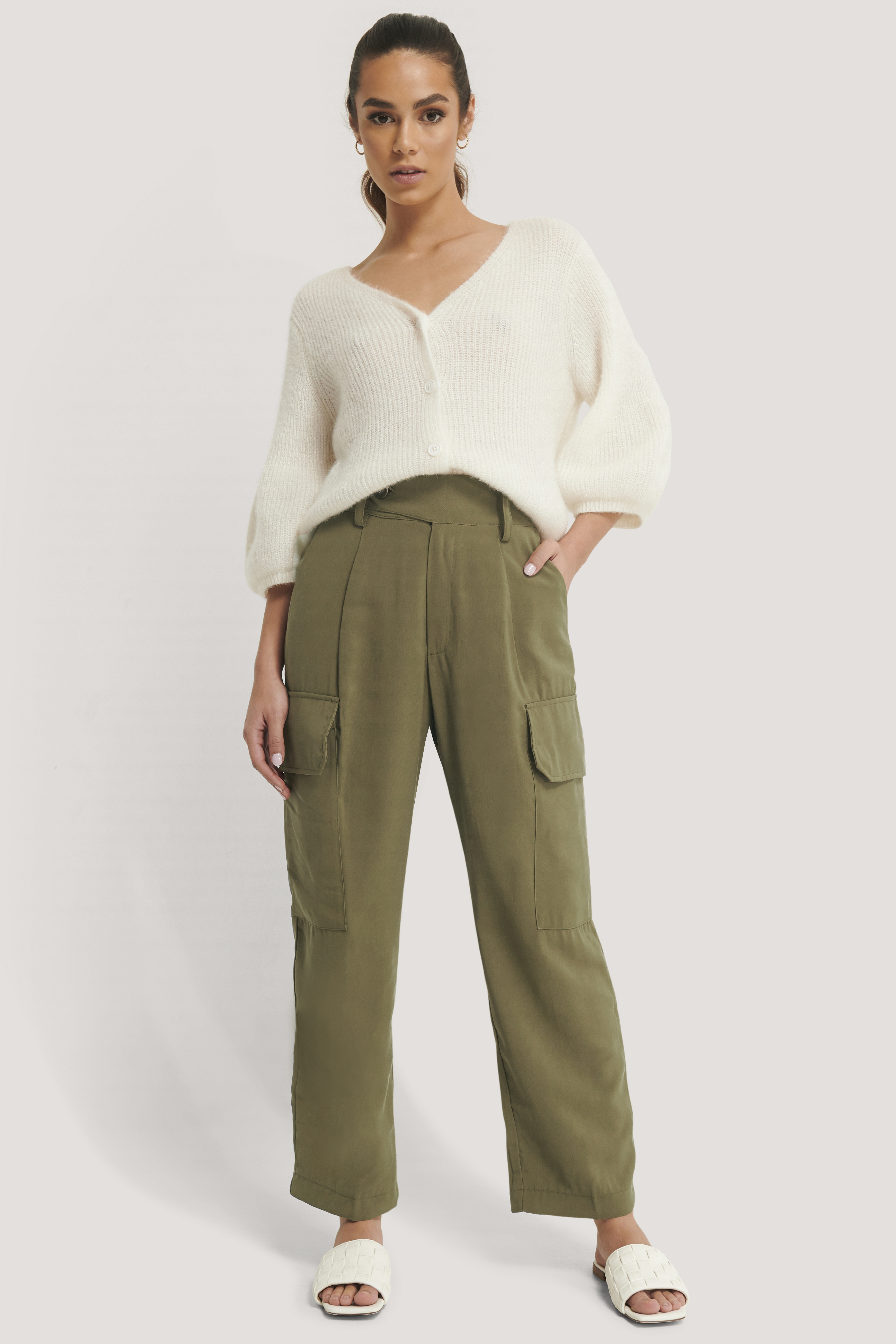 Khaki Pantalon Cargo
