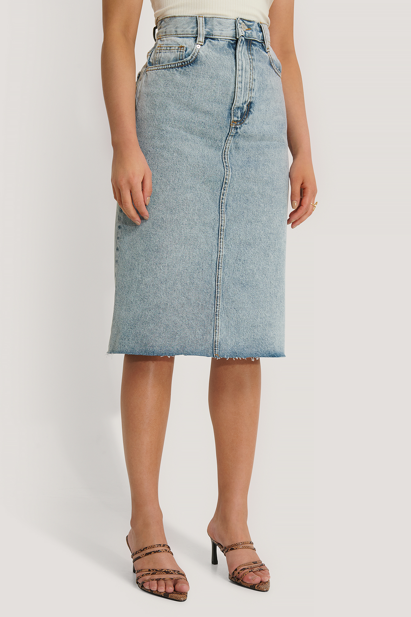 Jupe En Jean Femme Mi longue Jupe Mi-Longue En Jean Bleu | na-kd.fr