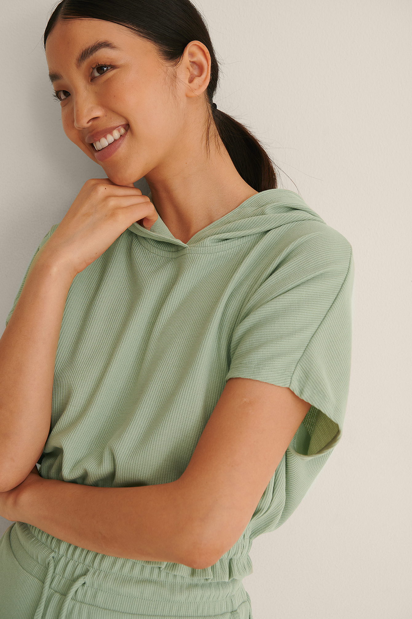 Pastel Green Sweat-shirt Texturé