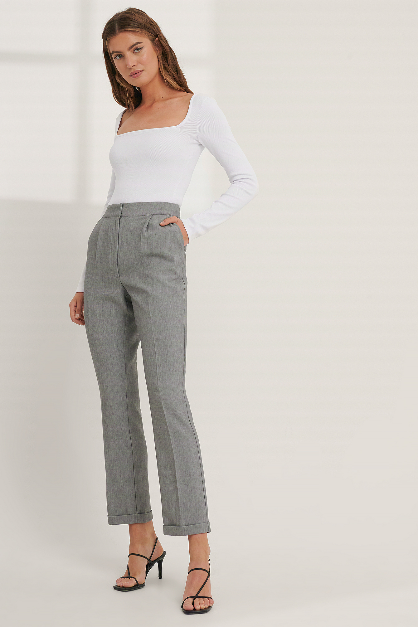 Grey Pantalon De Costume