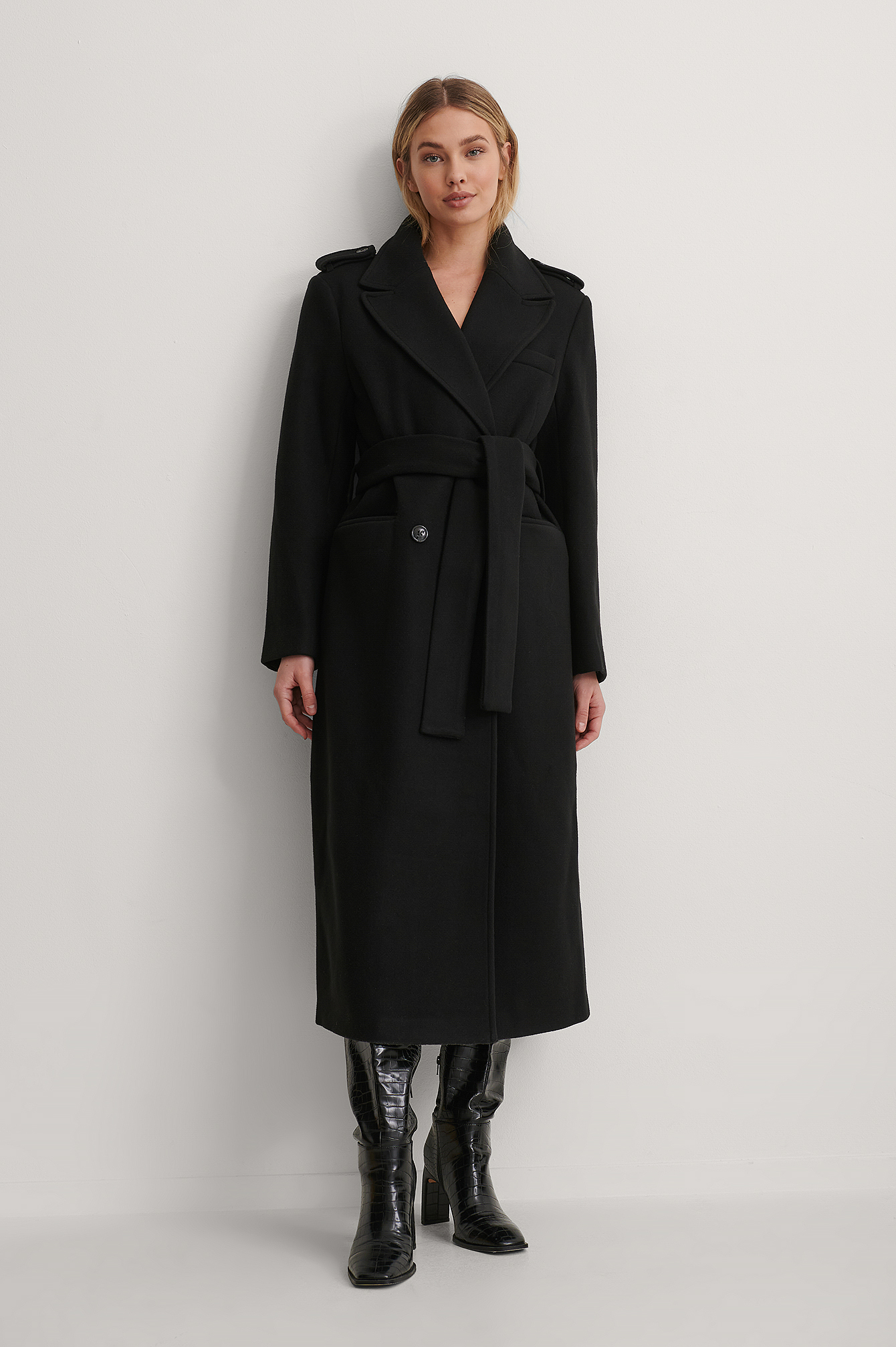 Black Manteau Long