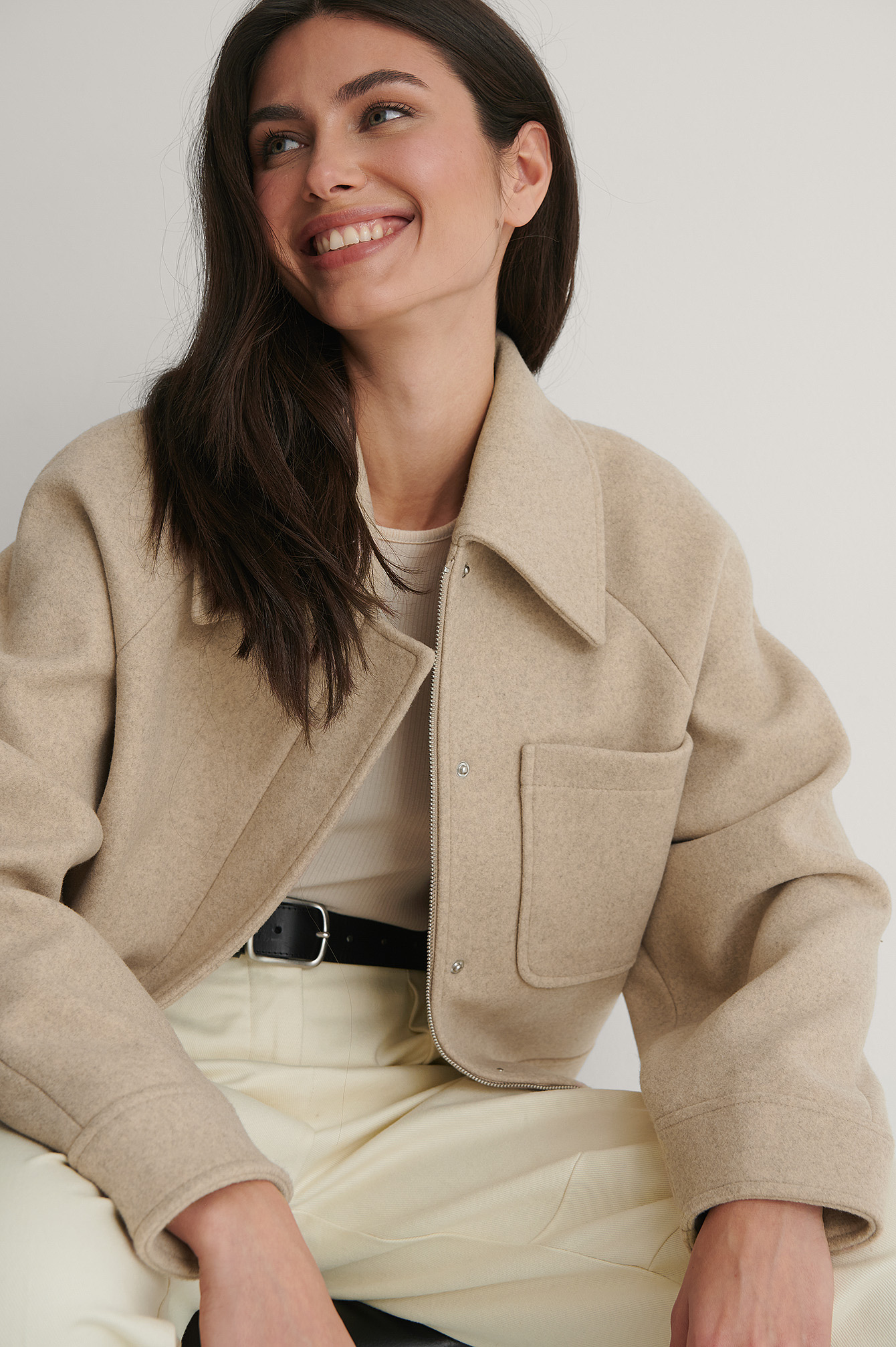 Beige Veste Surdimensionnée