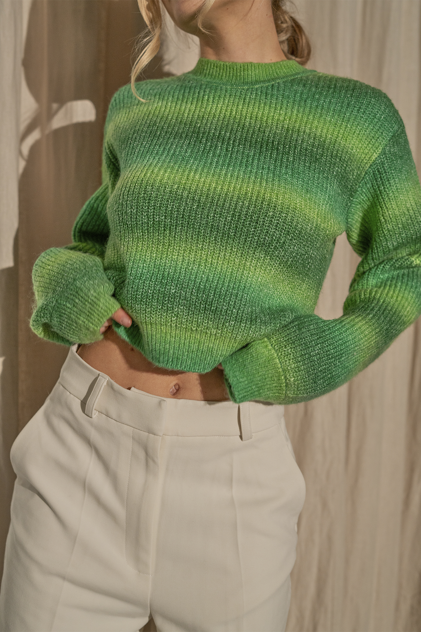 Green Mix Pull tricoté col rond