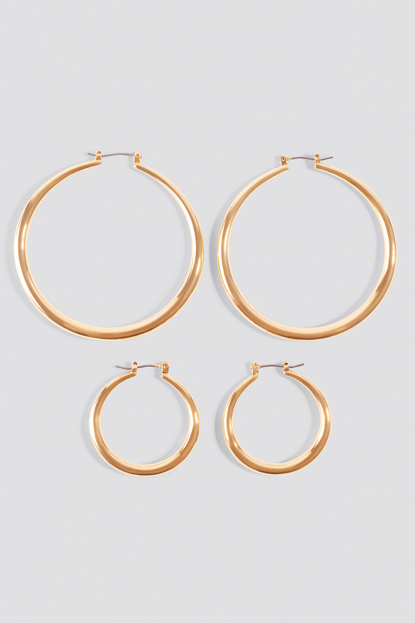 Gold 2-pack Uneven Hoop Earrings