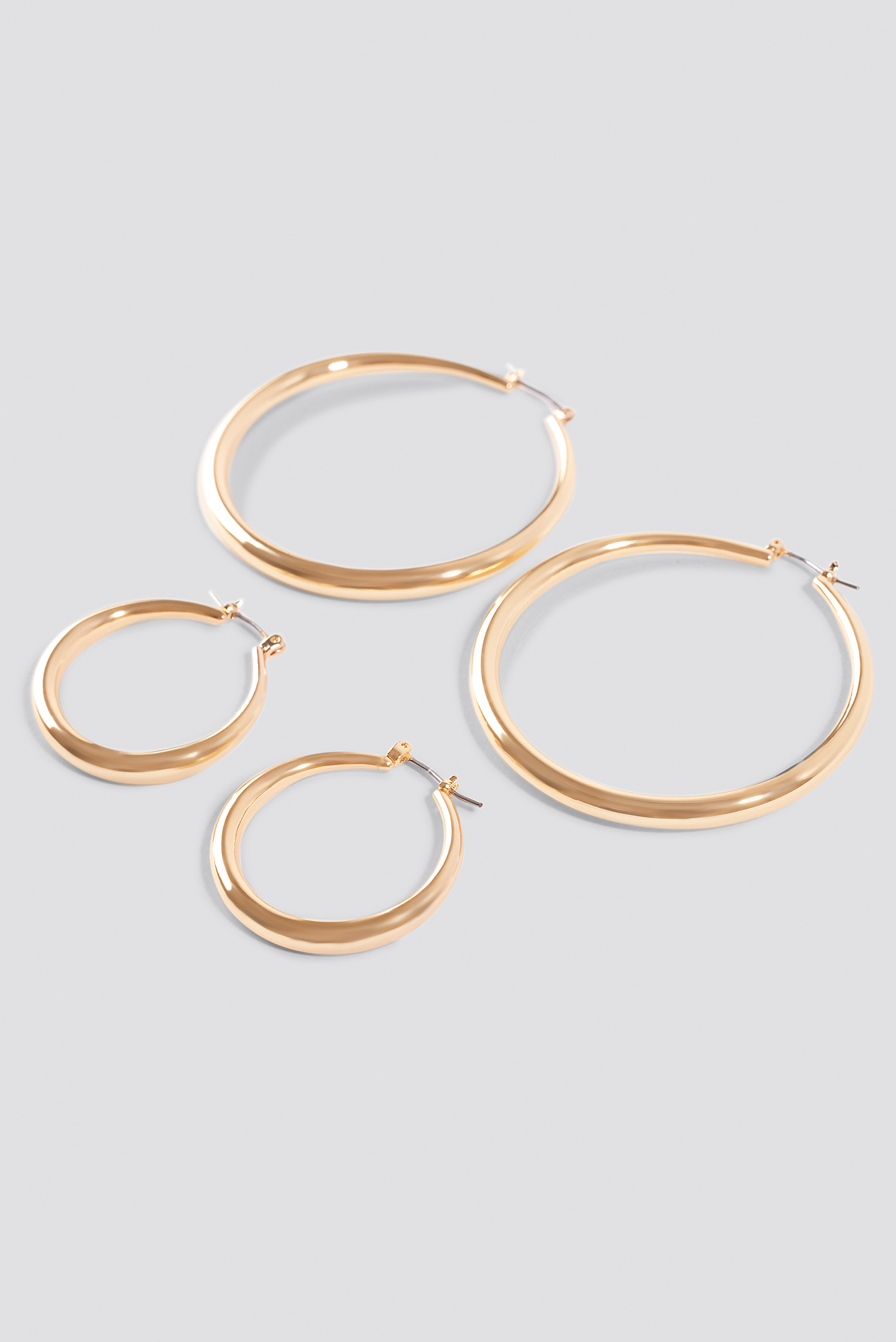 Gold 2-pack Uneven Hoop Earrings