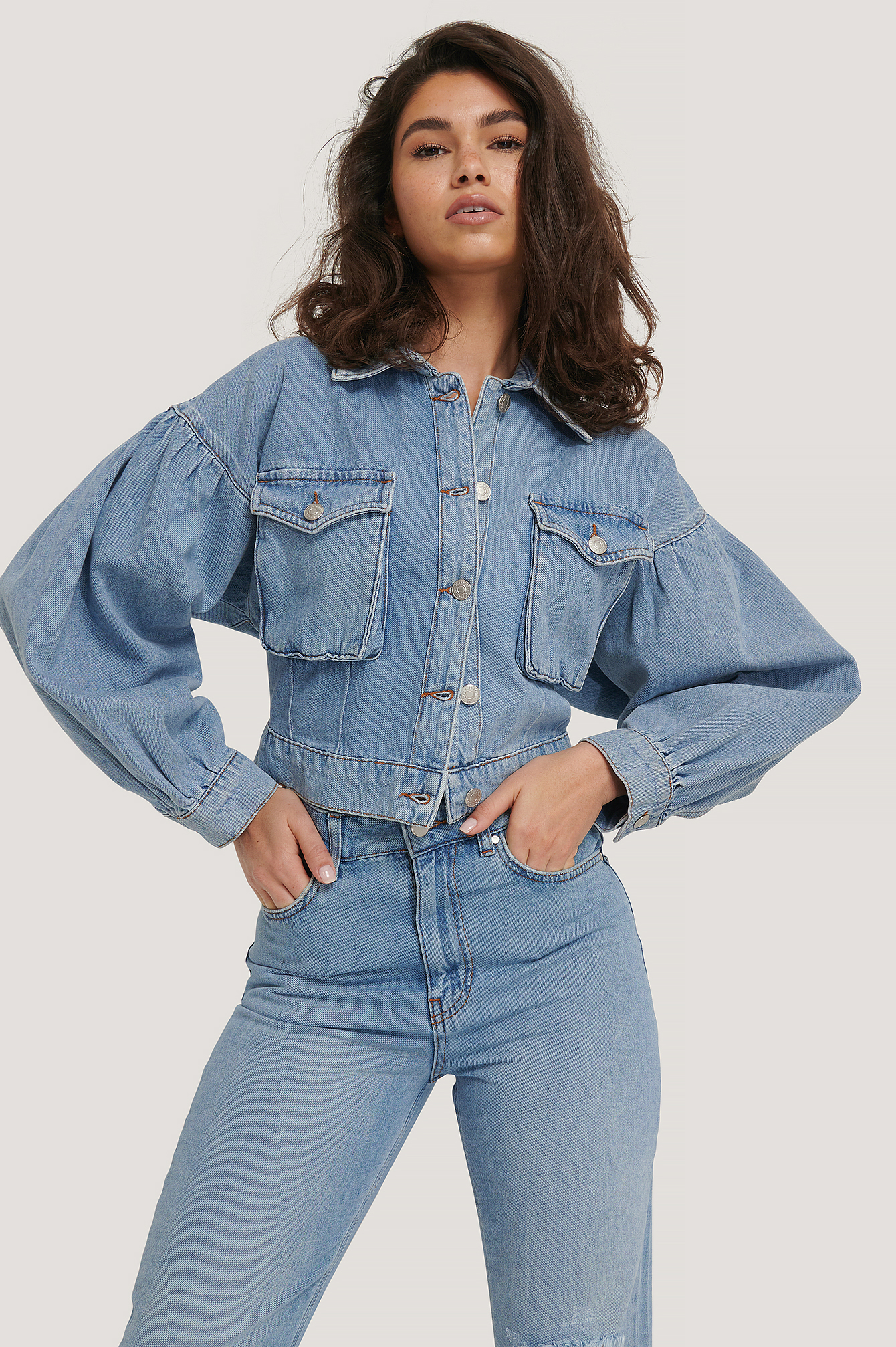 Blue Wash Veste Courte Denim