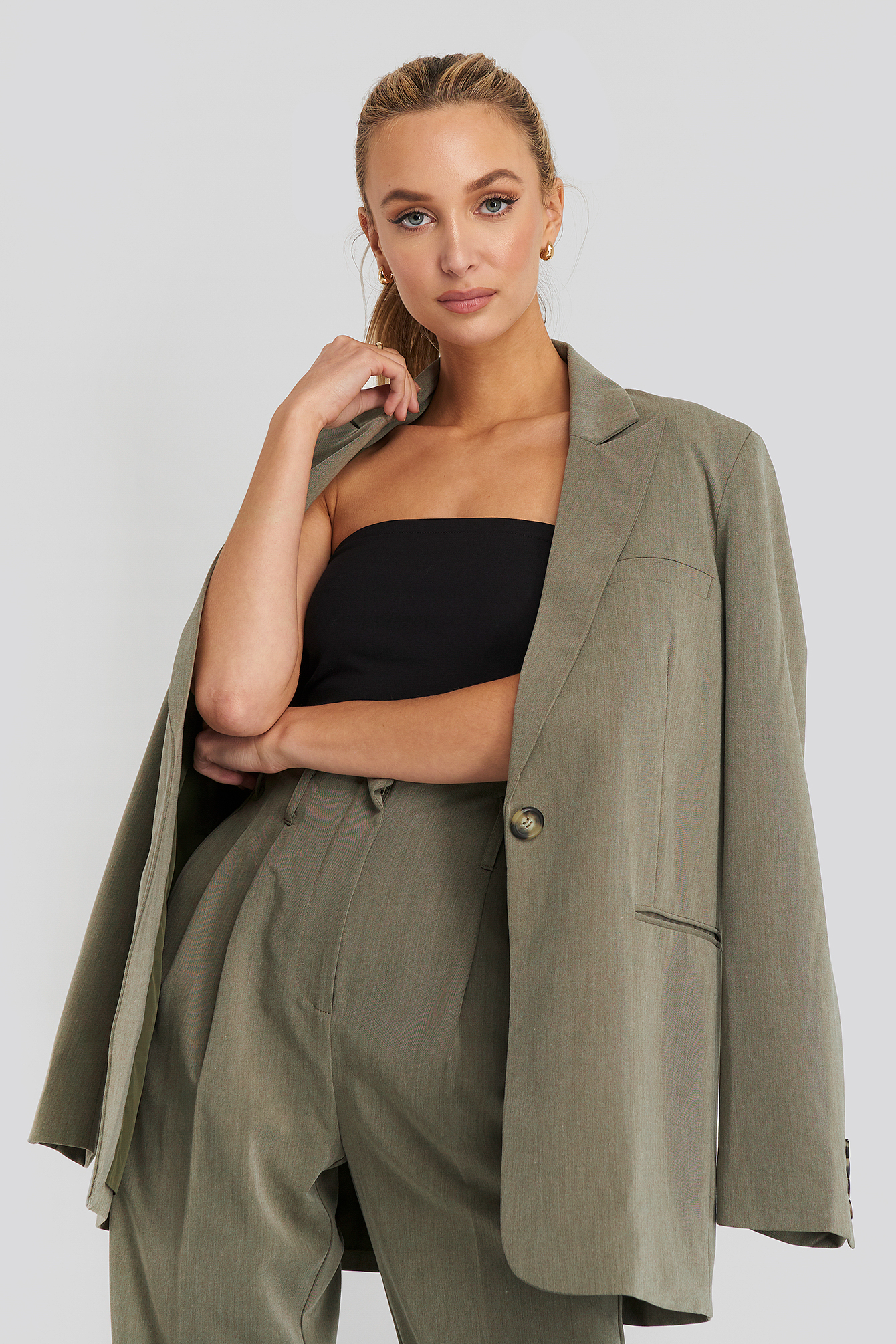 Black Basic Bandeau Top