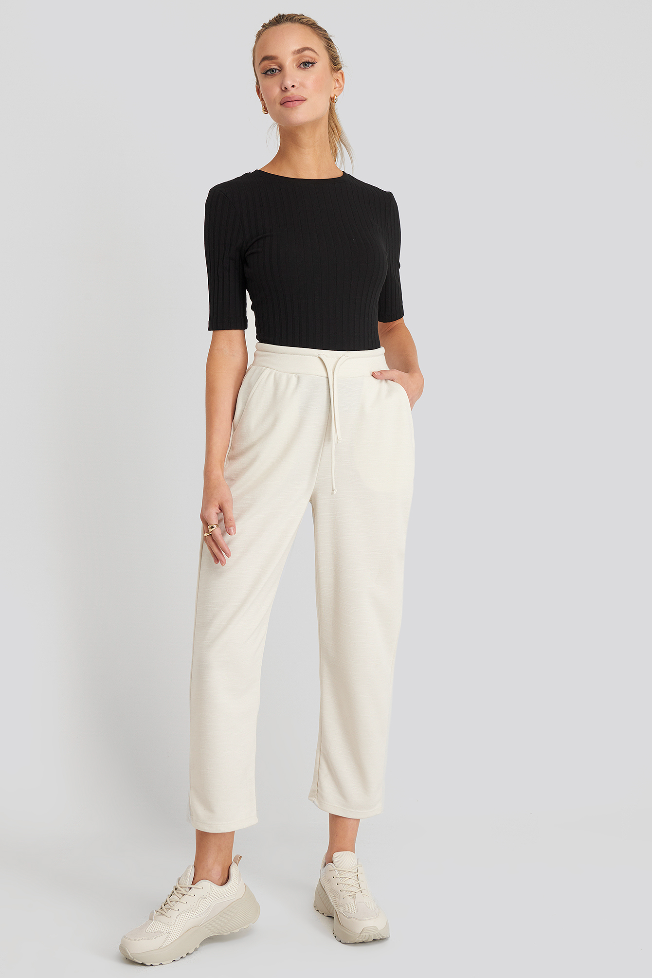 Dusty Light Beige Basic Slip Pants