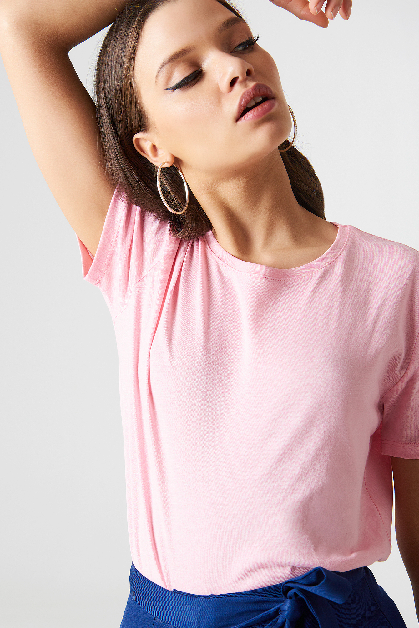 Pink NA-KD Basic Tee-Shirt Basique