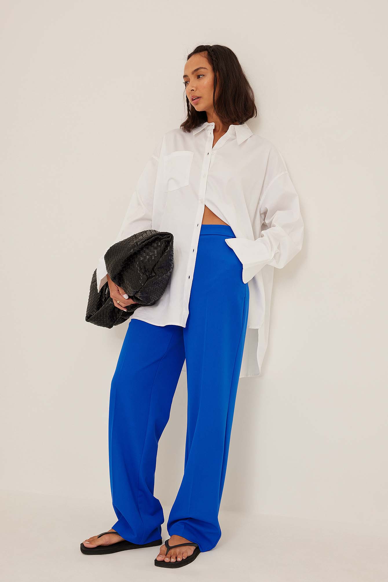 Cobalt Blue Pantalon de costume large basique