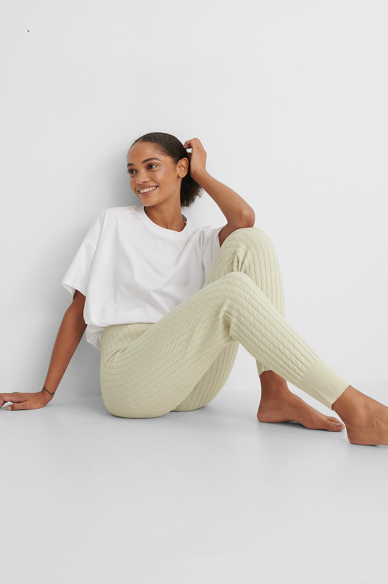 Dusty Light Beige Collants Longs Doux Basiques