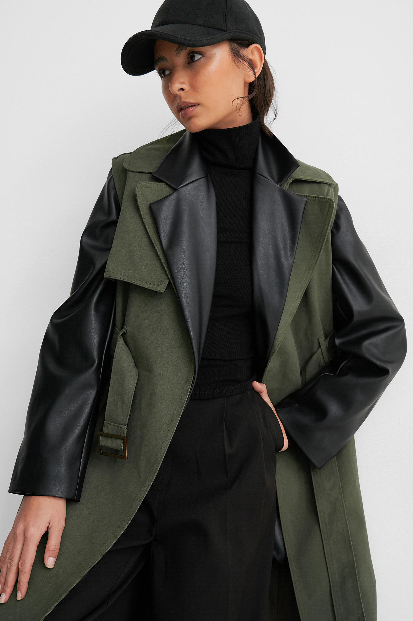 Green Belted Long Vest