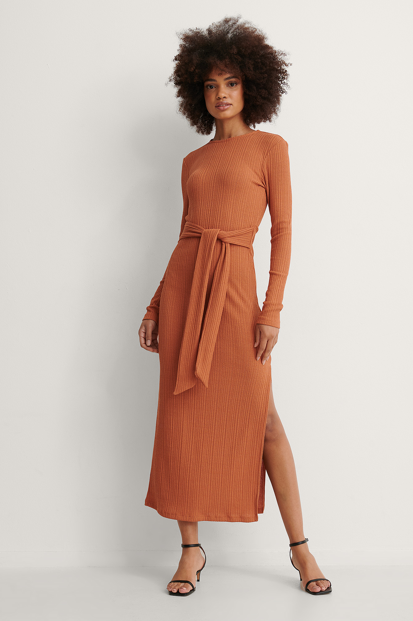 Rust Robe Fendue Ceinturée