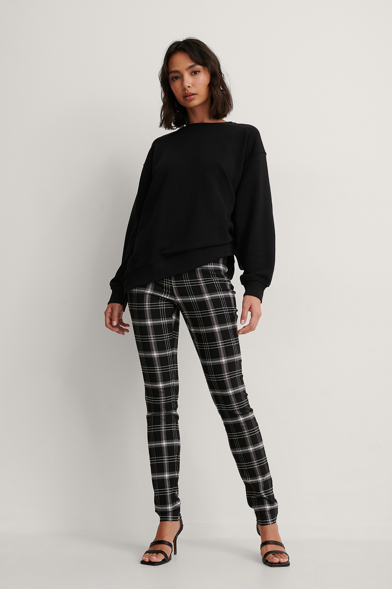 Black Check Pantalon À Carreaux