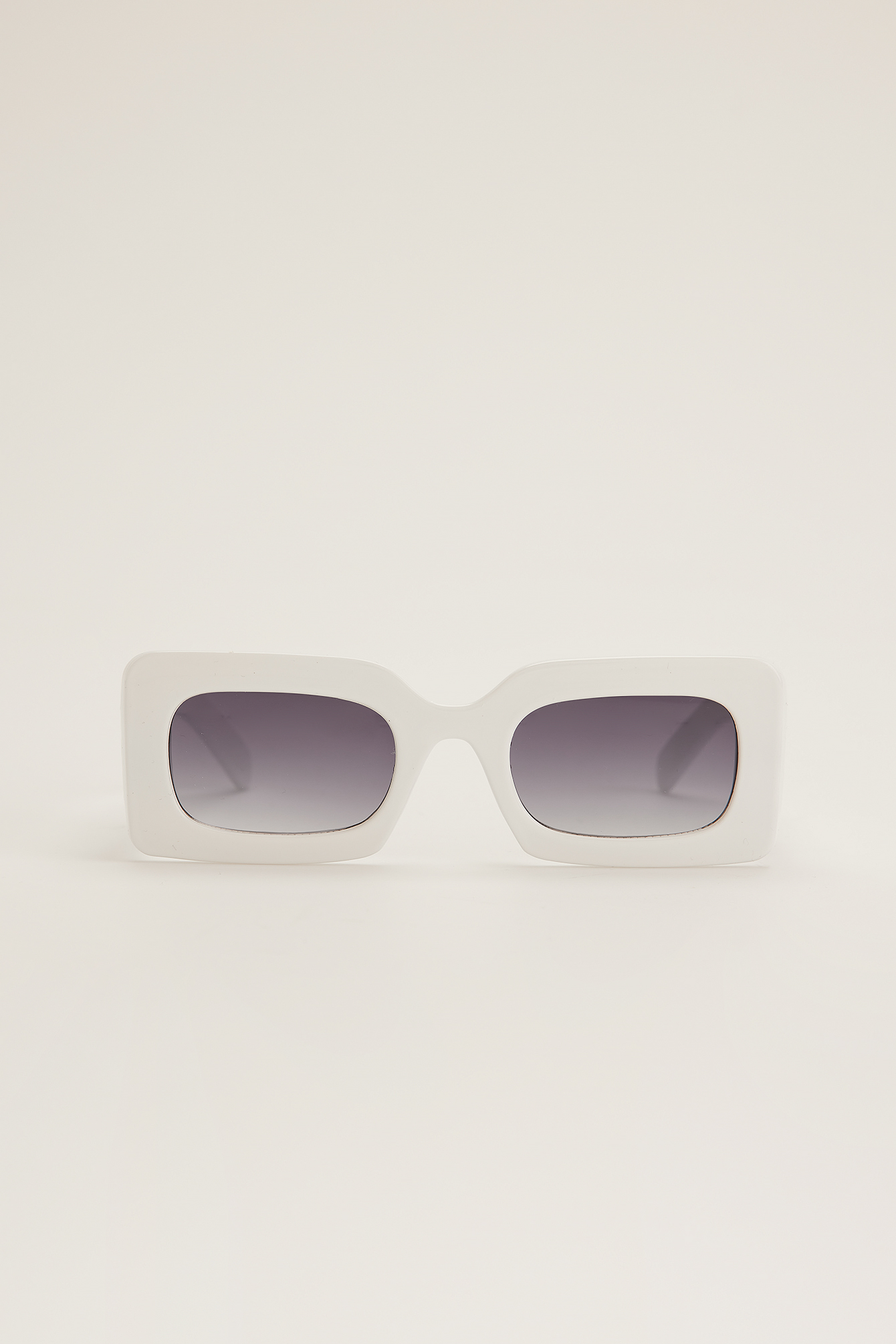White Grandes lunettes de soleil à monture épaisse