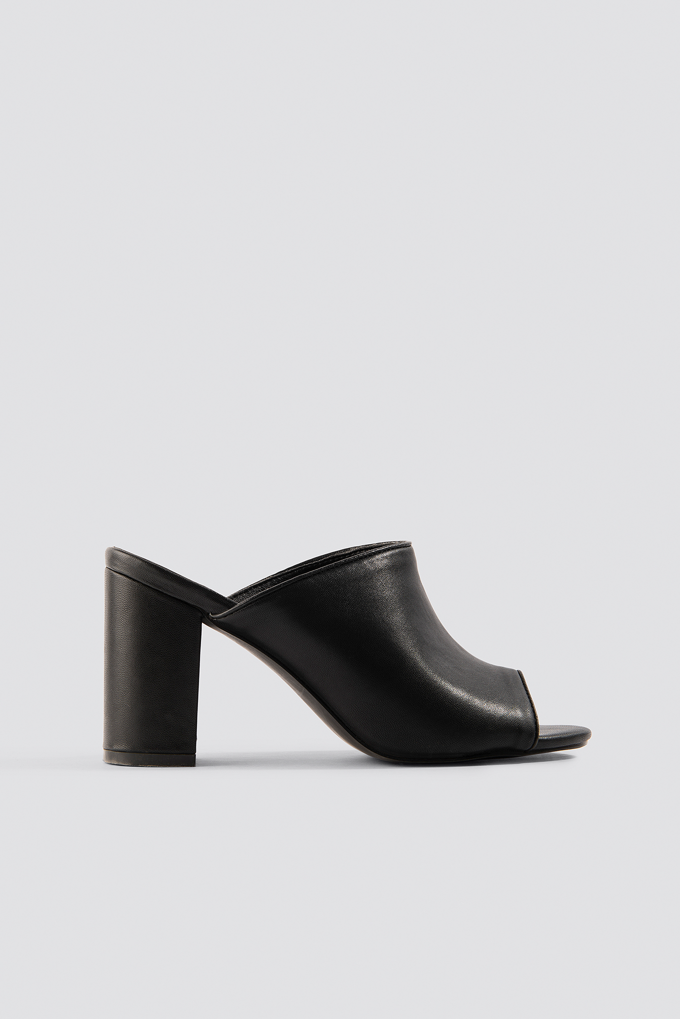 block heel black mules