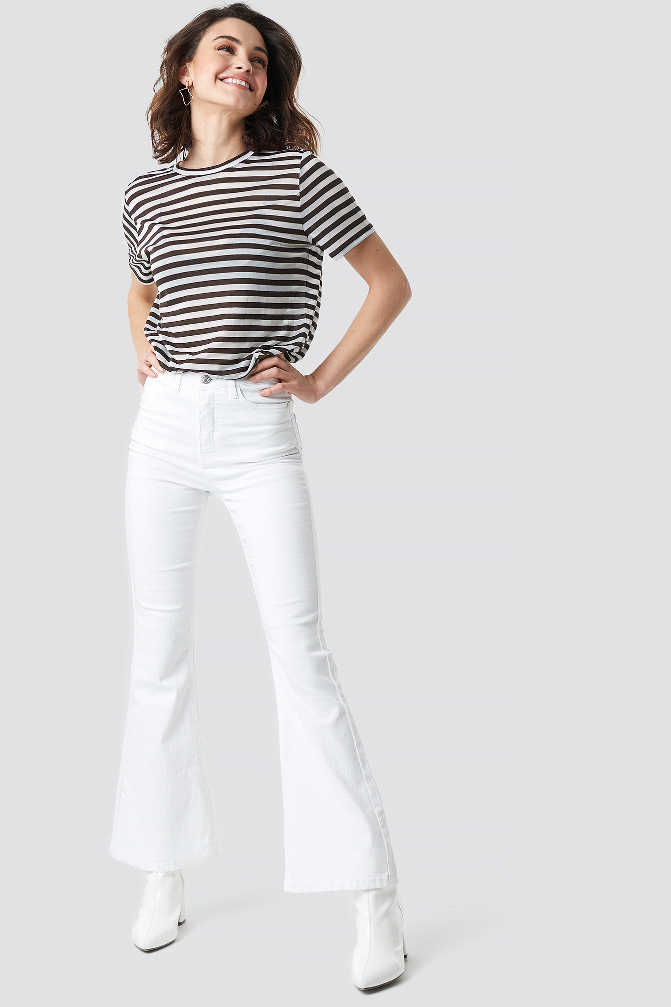 white bootcut jeans