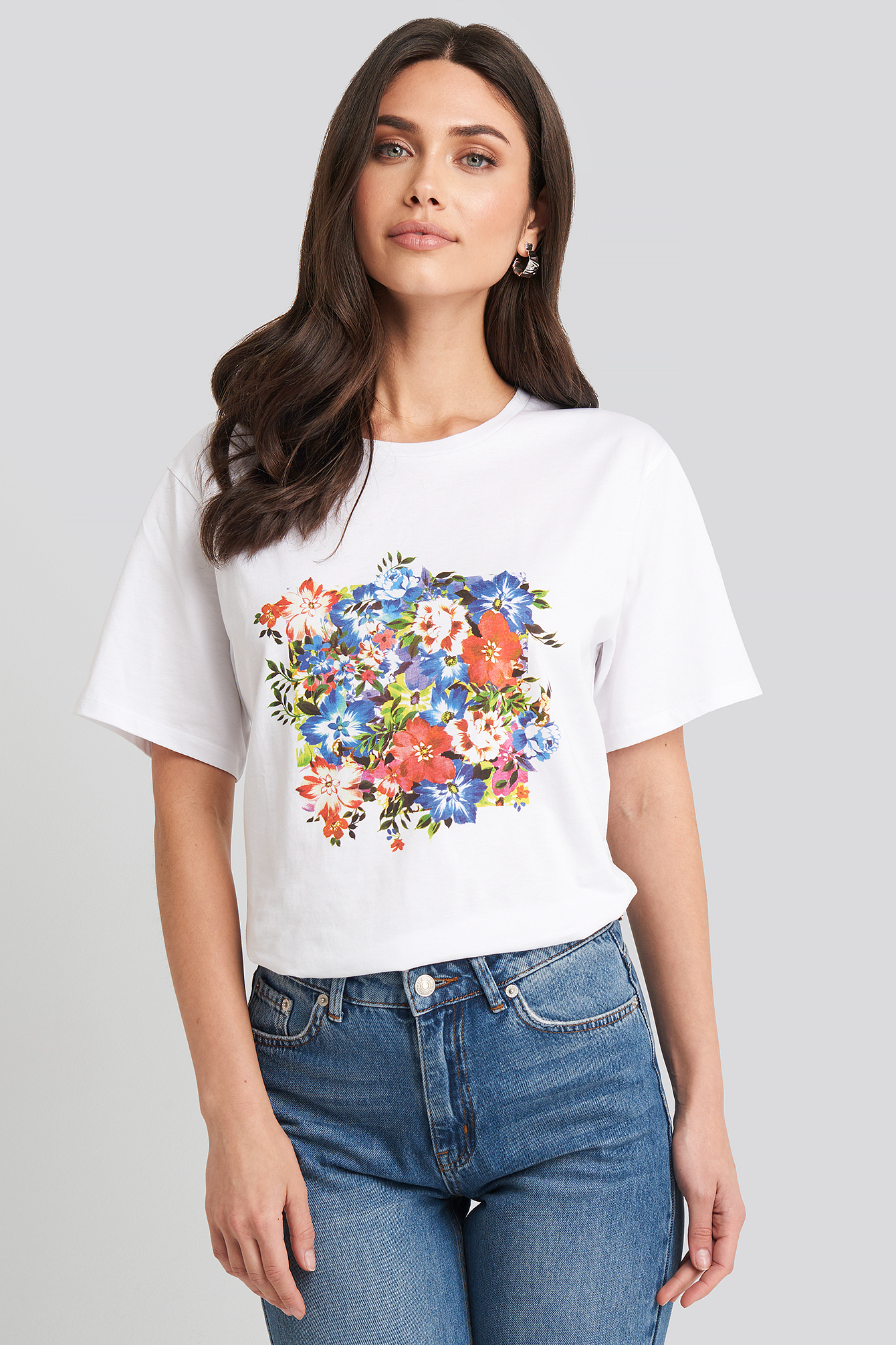 White Box Floral Oversized T-shirt