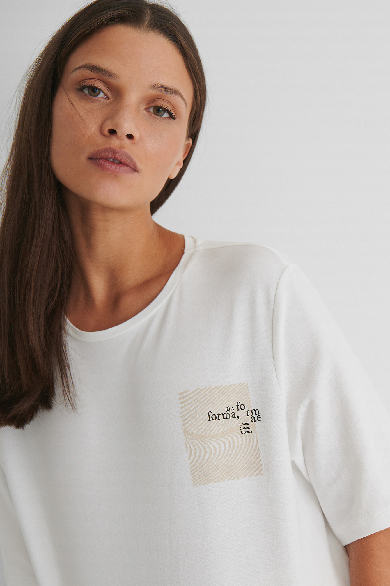 White Emilie Malou x NA-KD Tee-Shirt Carré En Coton