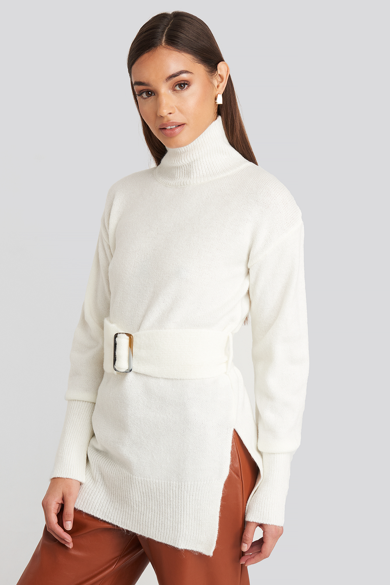 Offwhite Buckle Belt Knitted Sweater