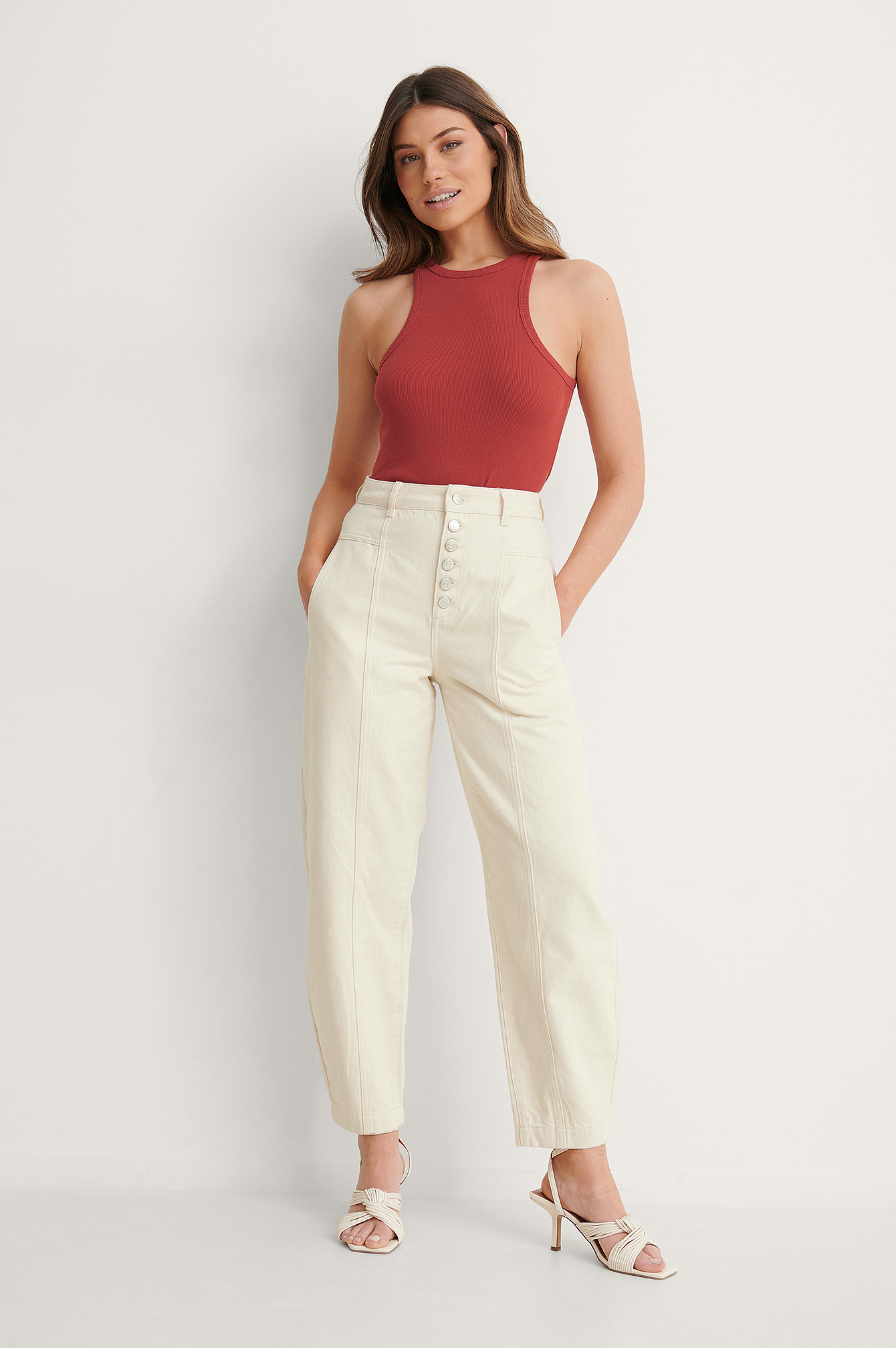 Ecru Biologique Jean Boutonné