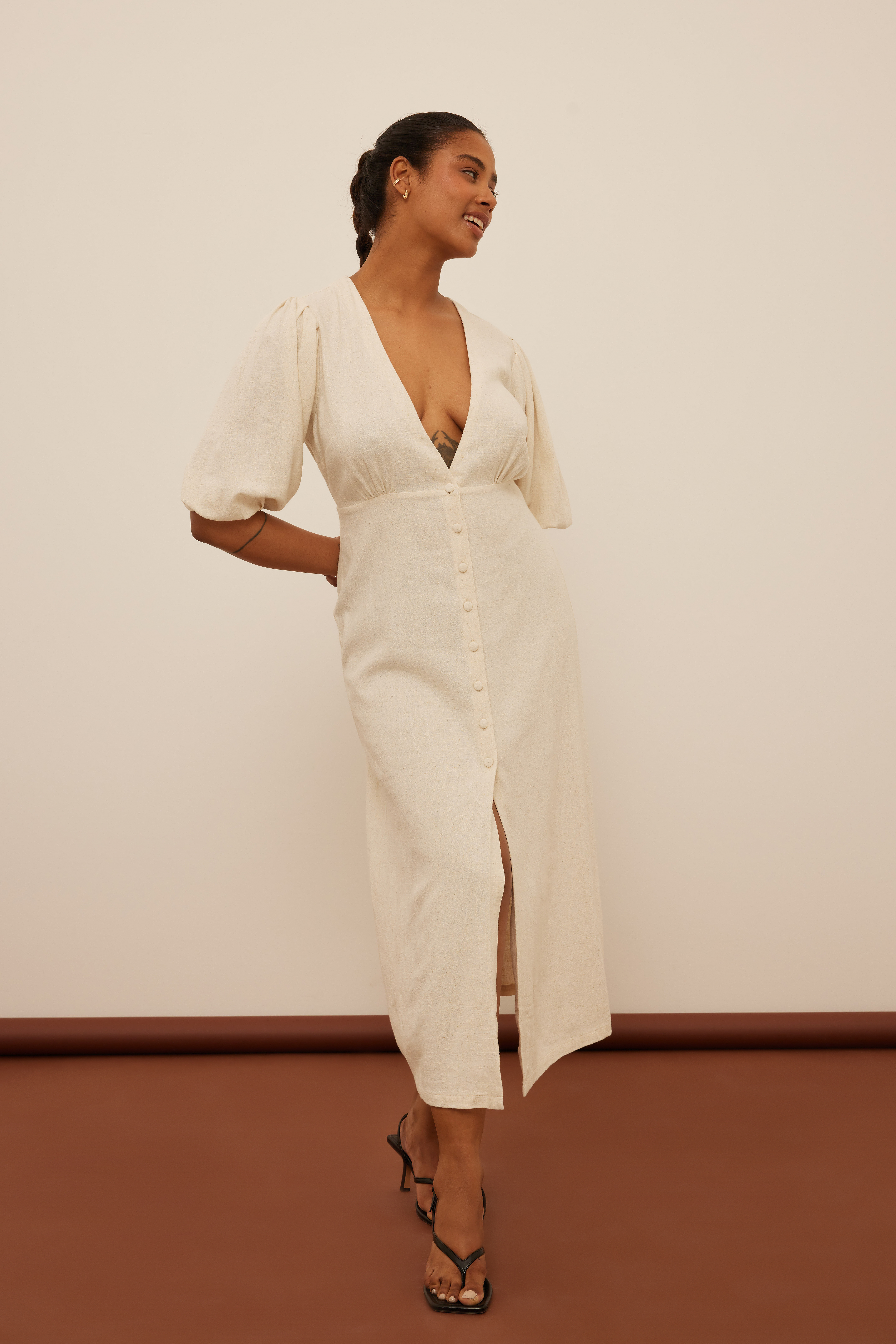 Robe lin beige cheap