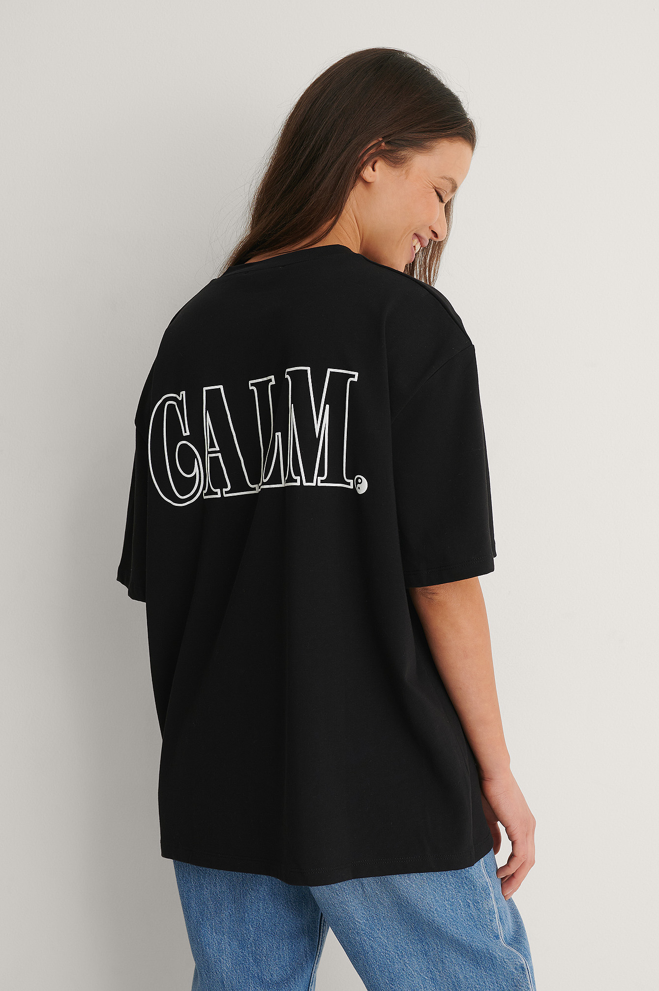 Black Biologique T-Shirt Imprimé Calm