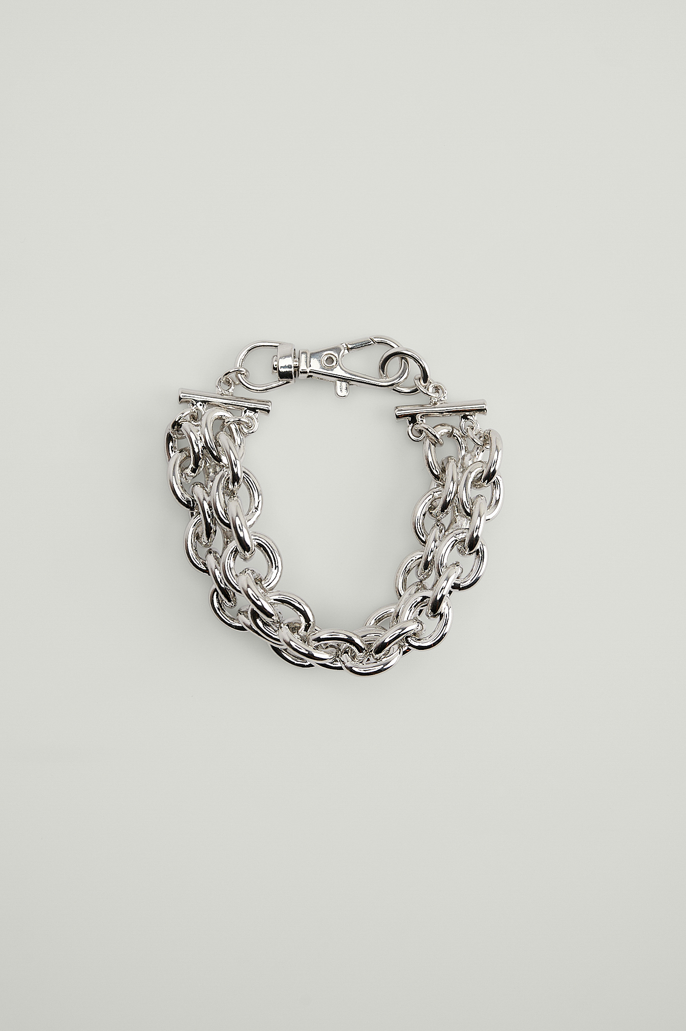Silver Bracelet à double chaîne épaisse