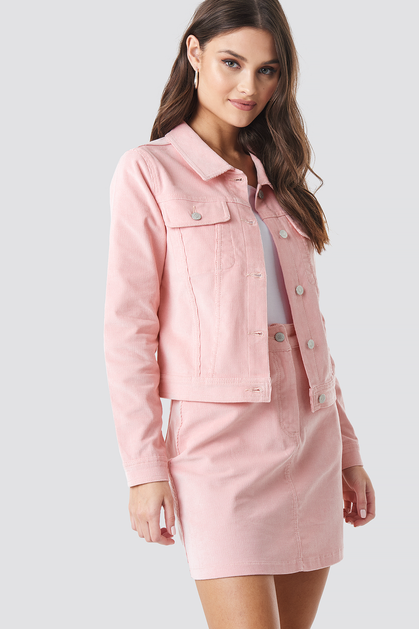 Rose Quartz Co-ord Corduroy Jacket