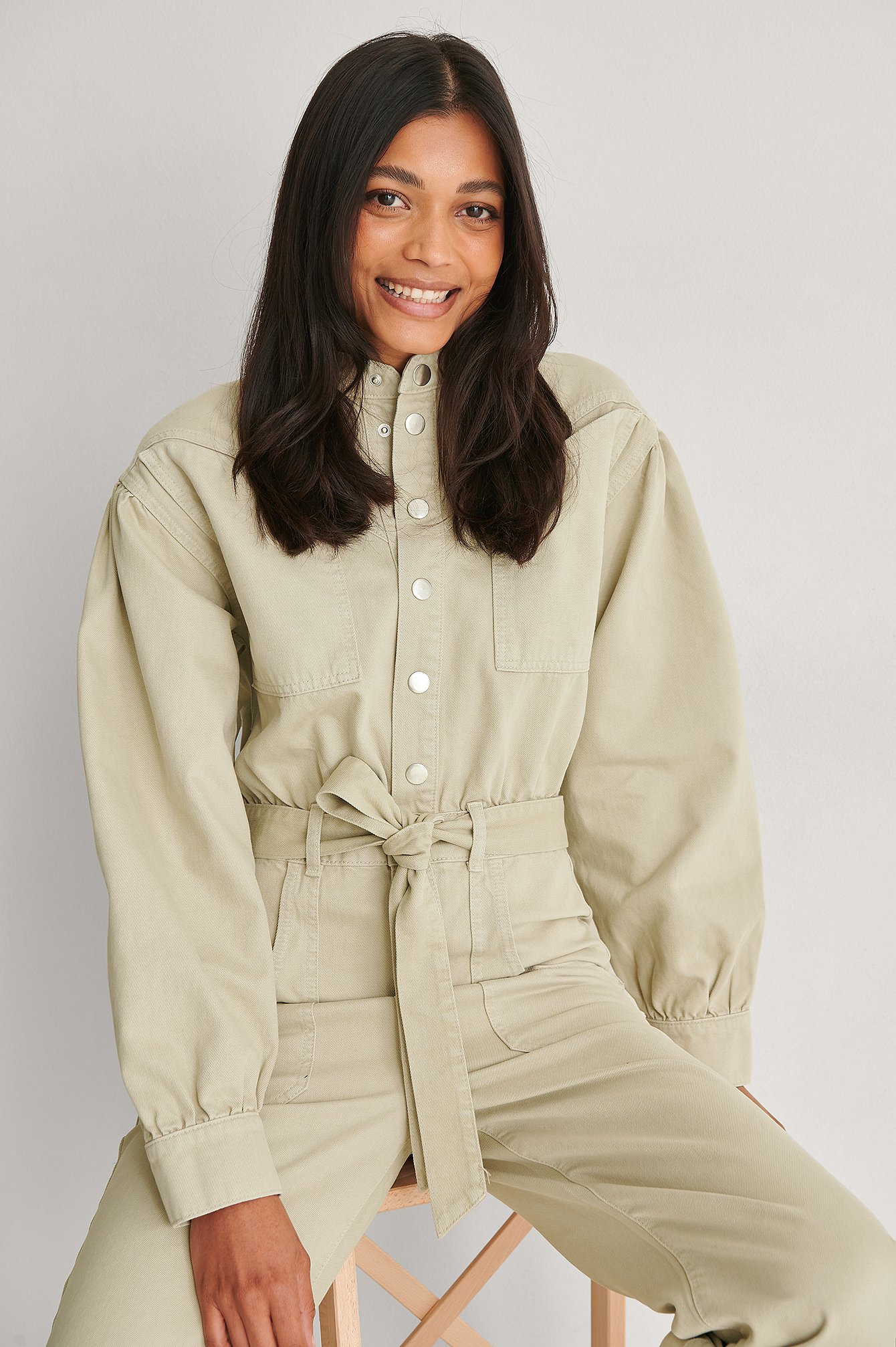 Na Kd Beige Jumpsuit Na-Kd Women's Sleeveless One-piece Suit Beige