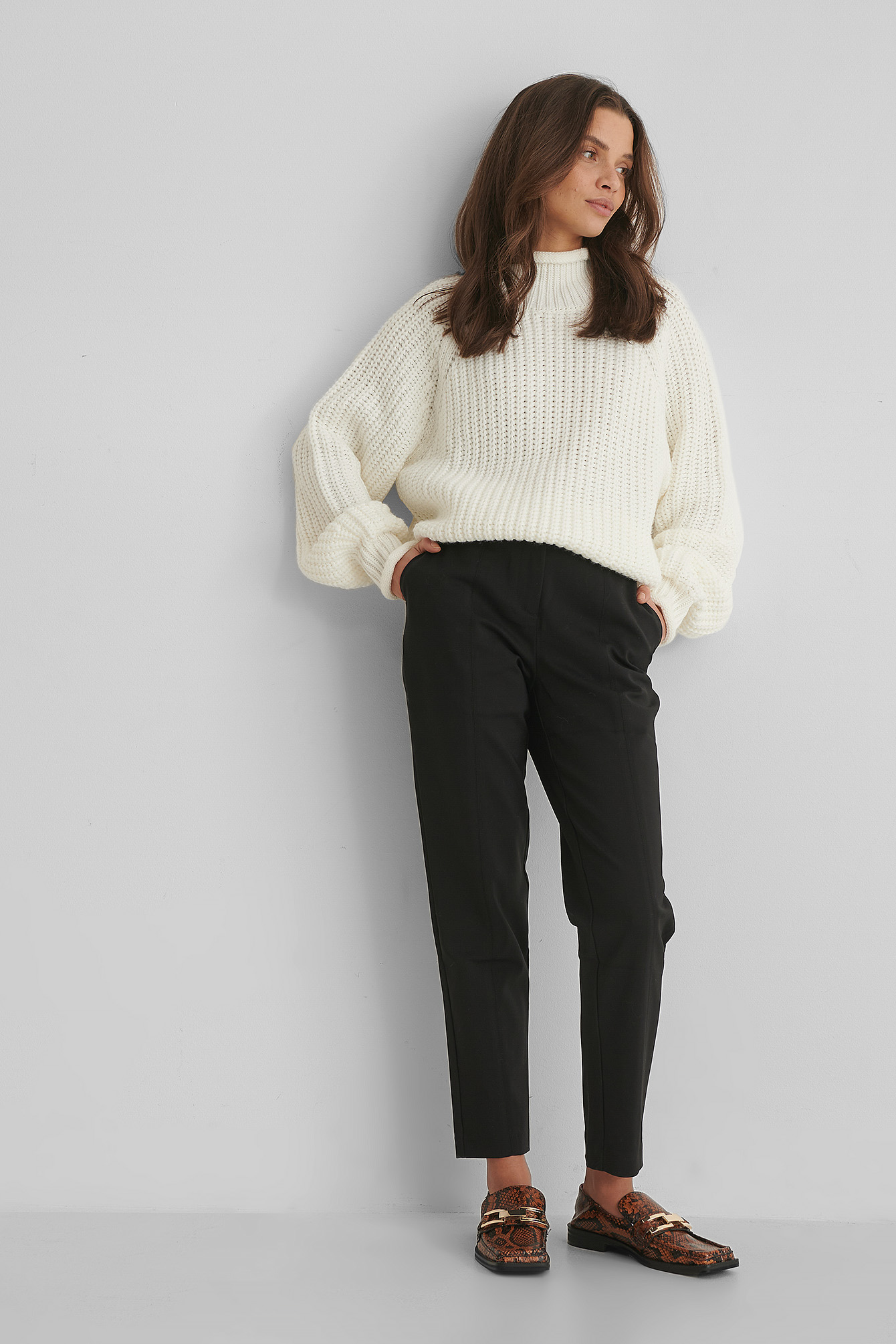 Black Pantalon En Coton Mélangé