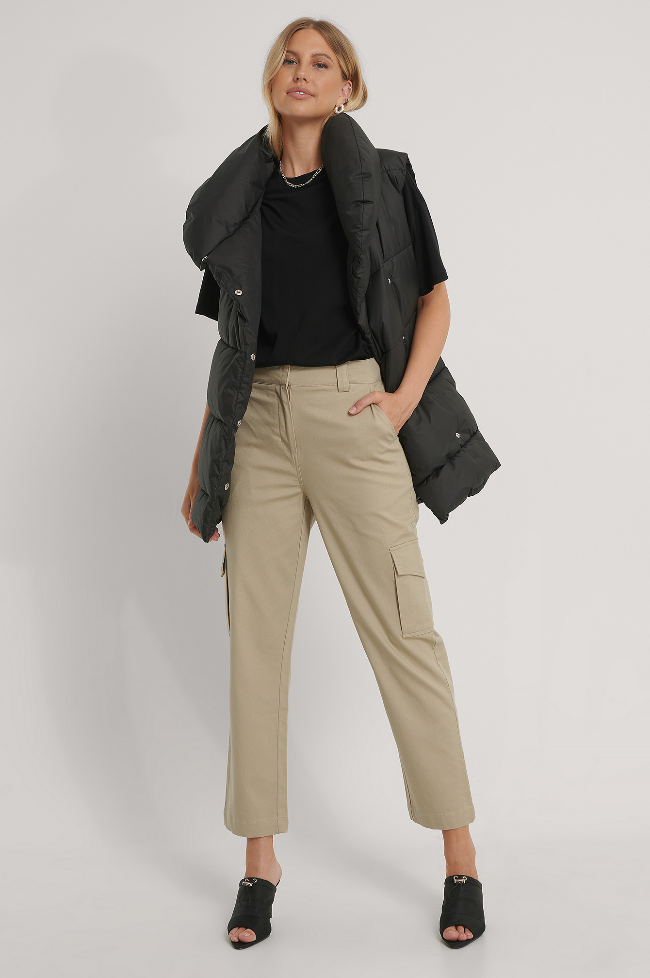 Dark Beige Pantalon Cargo À Poches