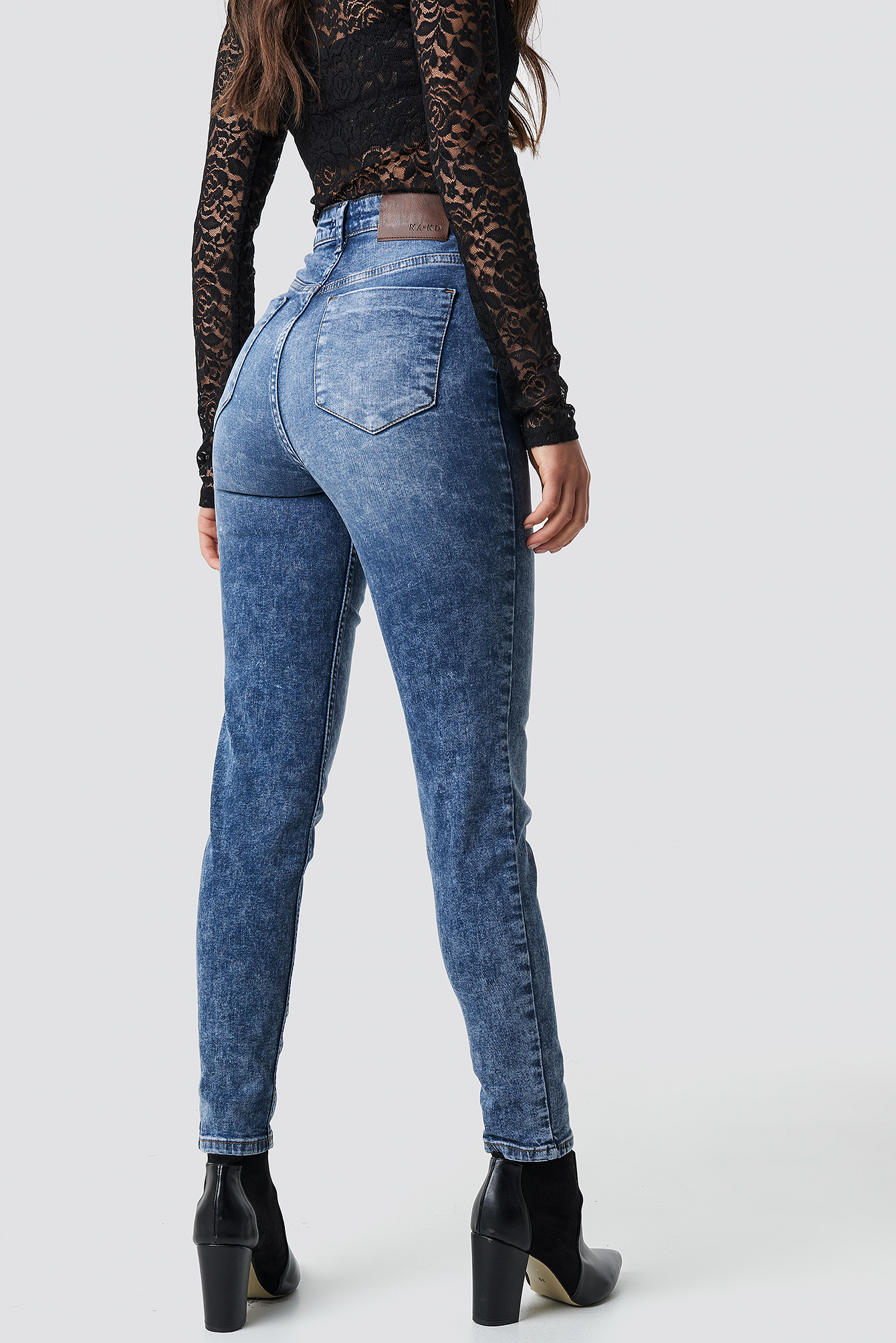 Mid Blue Cropped Skinny Jeans